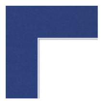 Close-up of a blue hardcover book with a white page corner