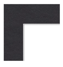 Close-up of a black picture frame corner on a white background