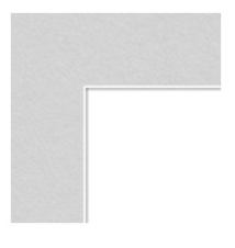 Close-up of a corner of a light gray book cover with a white border.