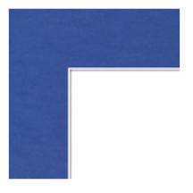 Blue corner with white border, resembling a paper corner or frame edge.