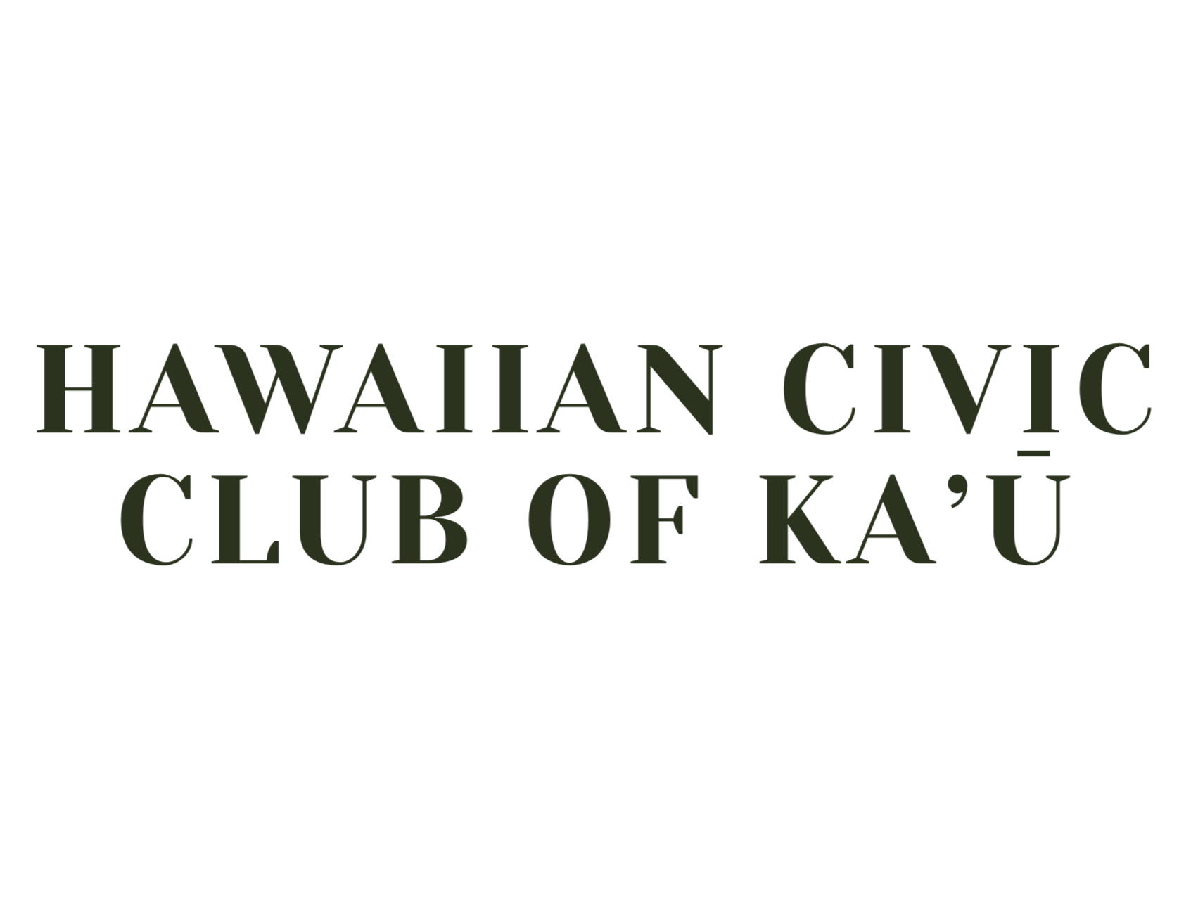 Logo for Hawaiian Civic Club of Ka'u with text in green and black.