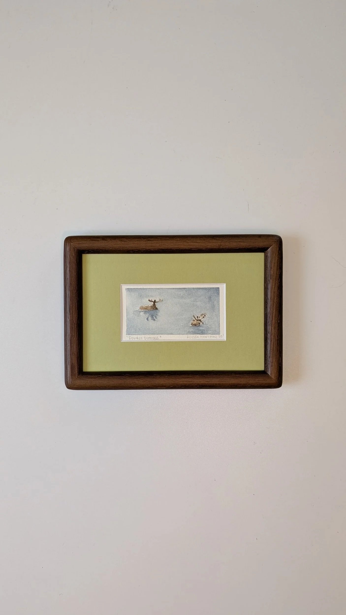 "Double Dipping" Original Mini Watercolor (unframed)
