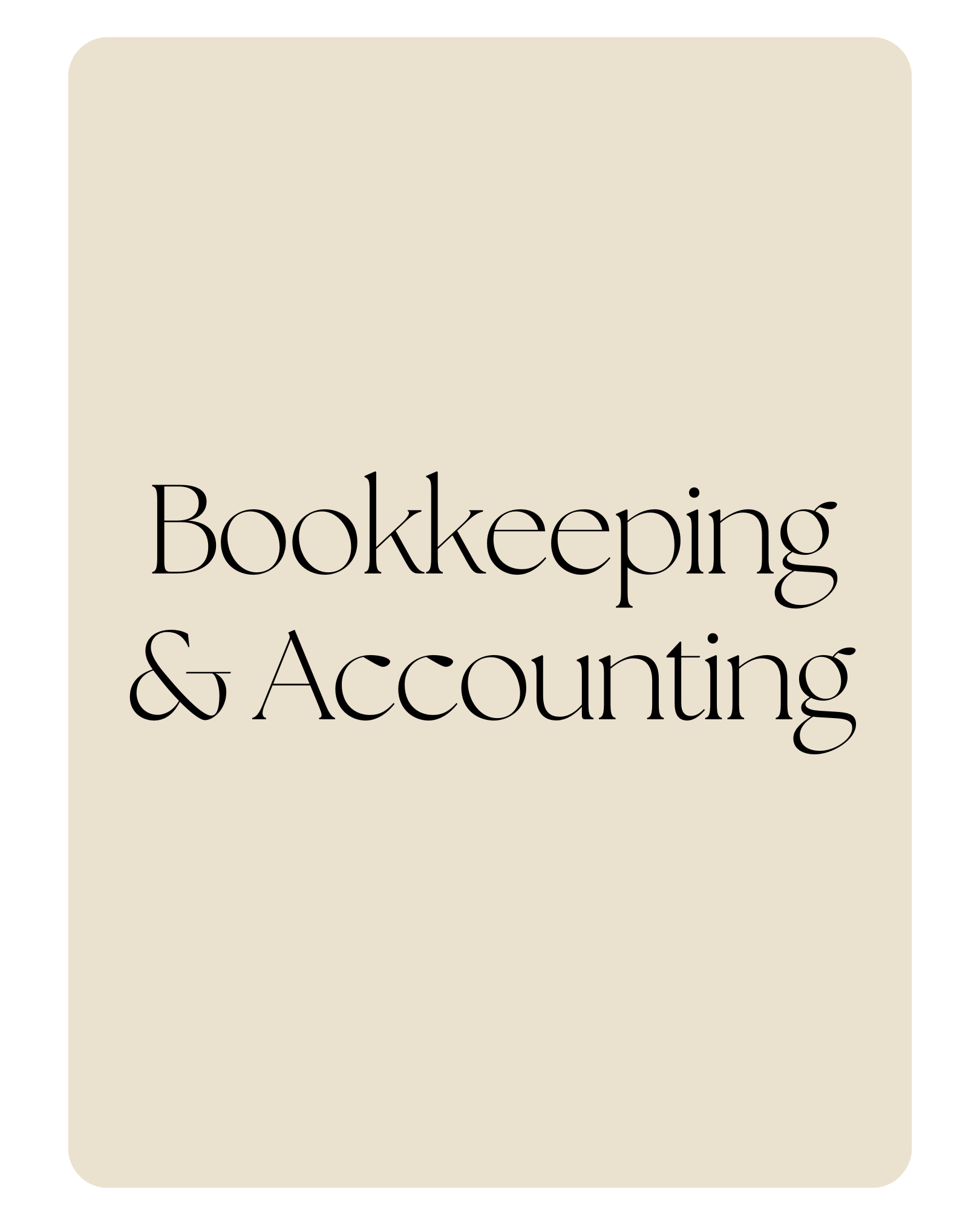 Cover page with the text 'Bookkeeping & Accounting' in black font on a beige background.
