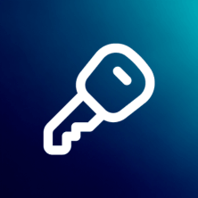 Llave en fondo azul