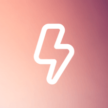 Rayo blanco sobre fondo degradado rosa y lila