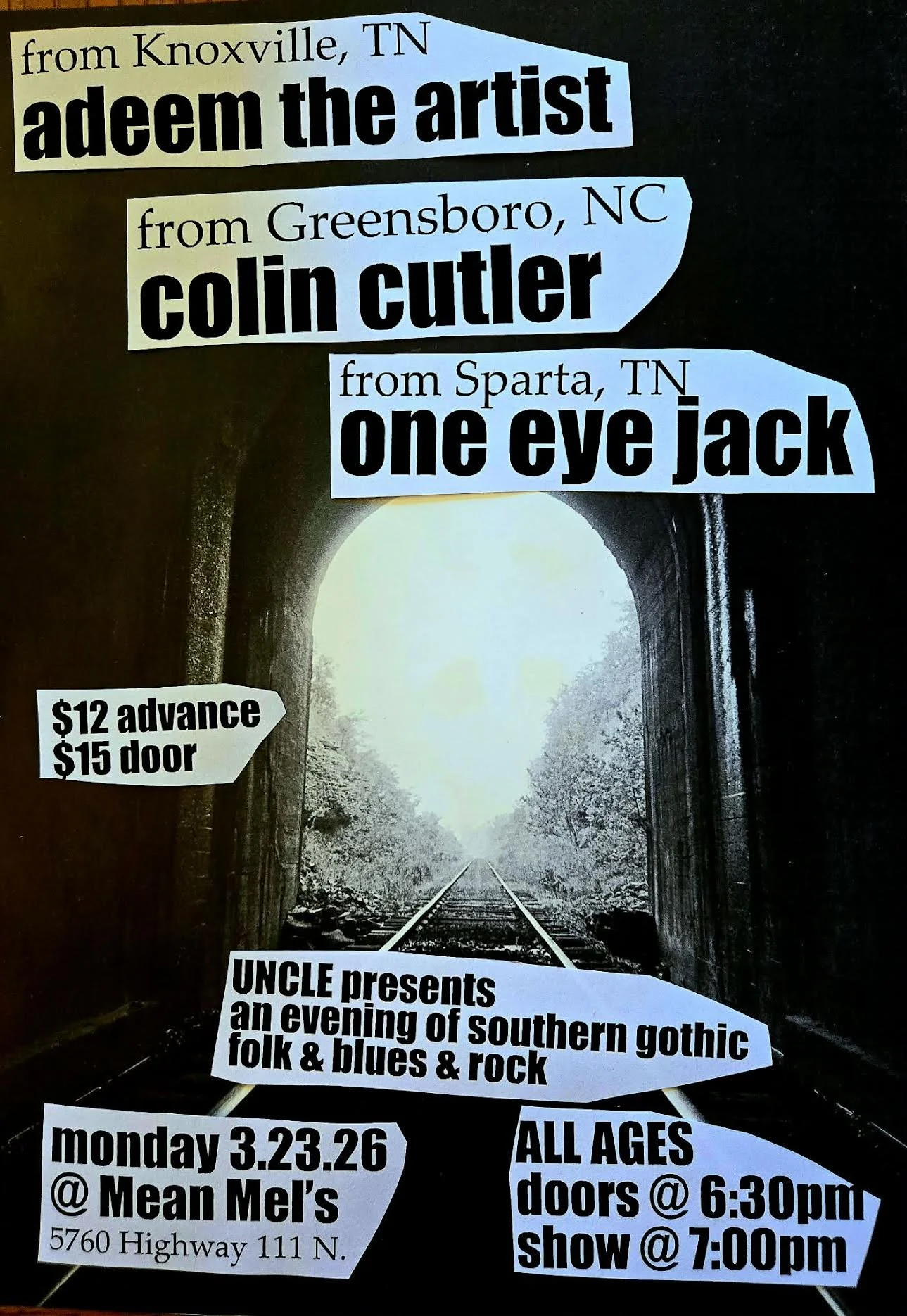 Uncle Presents: Adeem The Artist, Colin Cutler and One Eye Jack