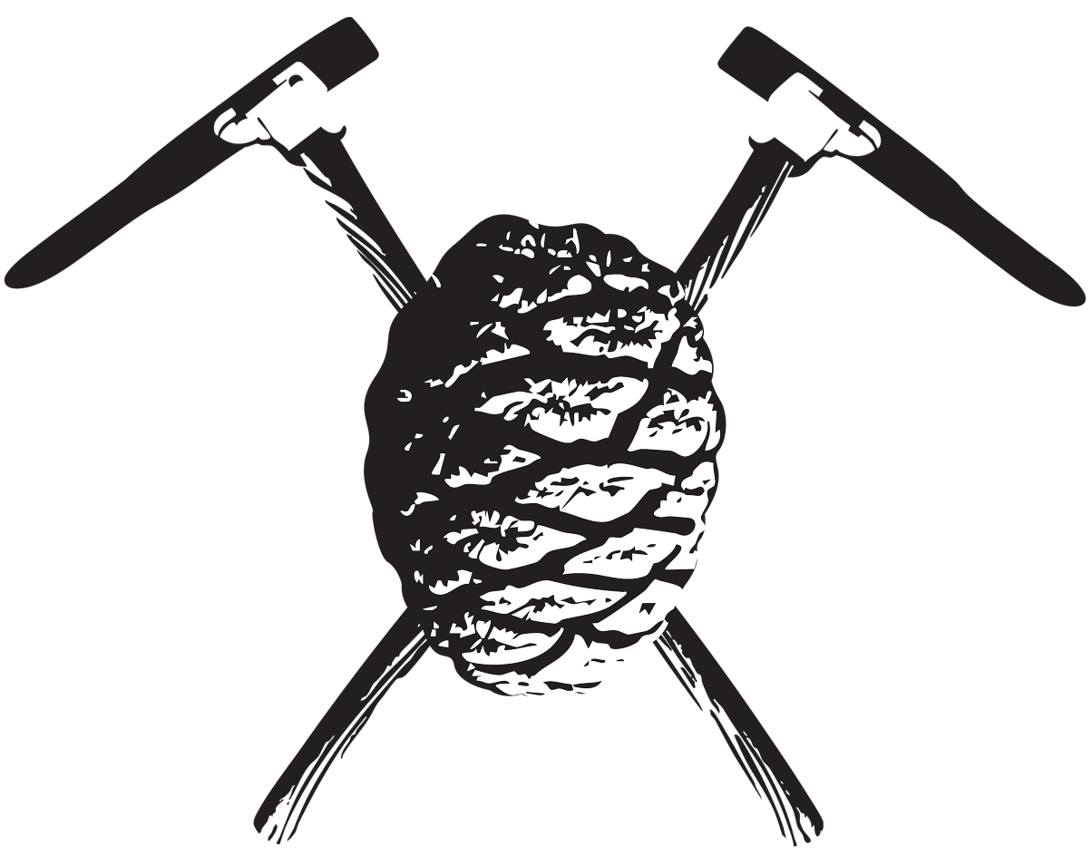 A graphic illustration of a piece of meat with two butcher knives crossed behind it.