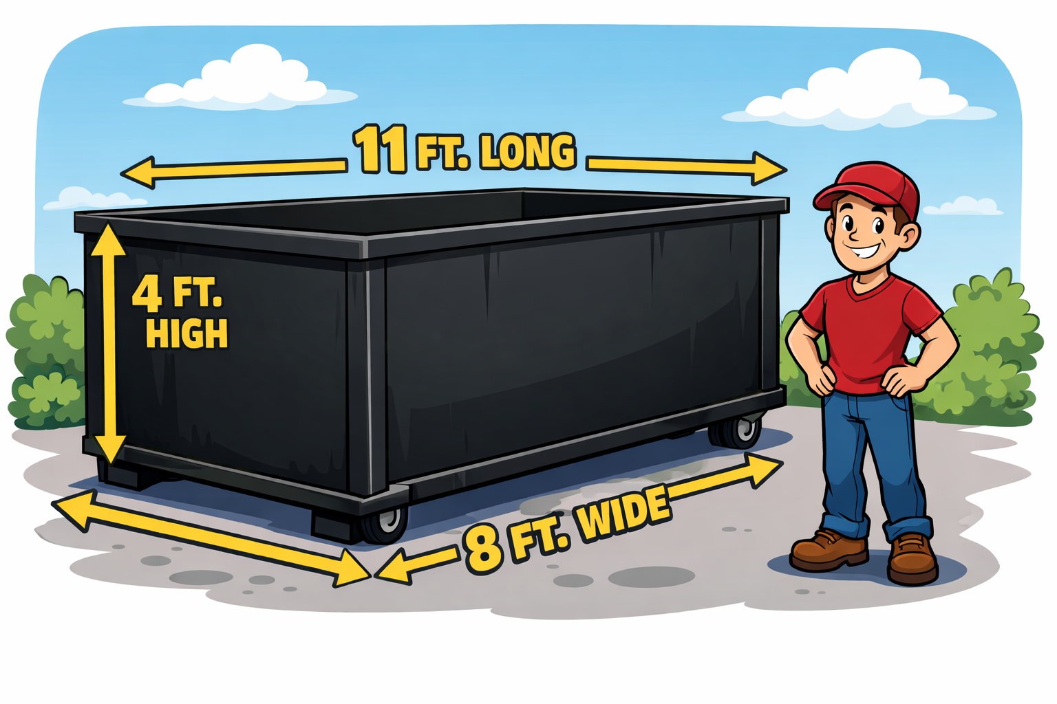 10 YARD DUMPSTER 11'LX8'W4'H