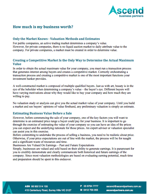 What is my business worth?