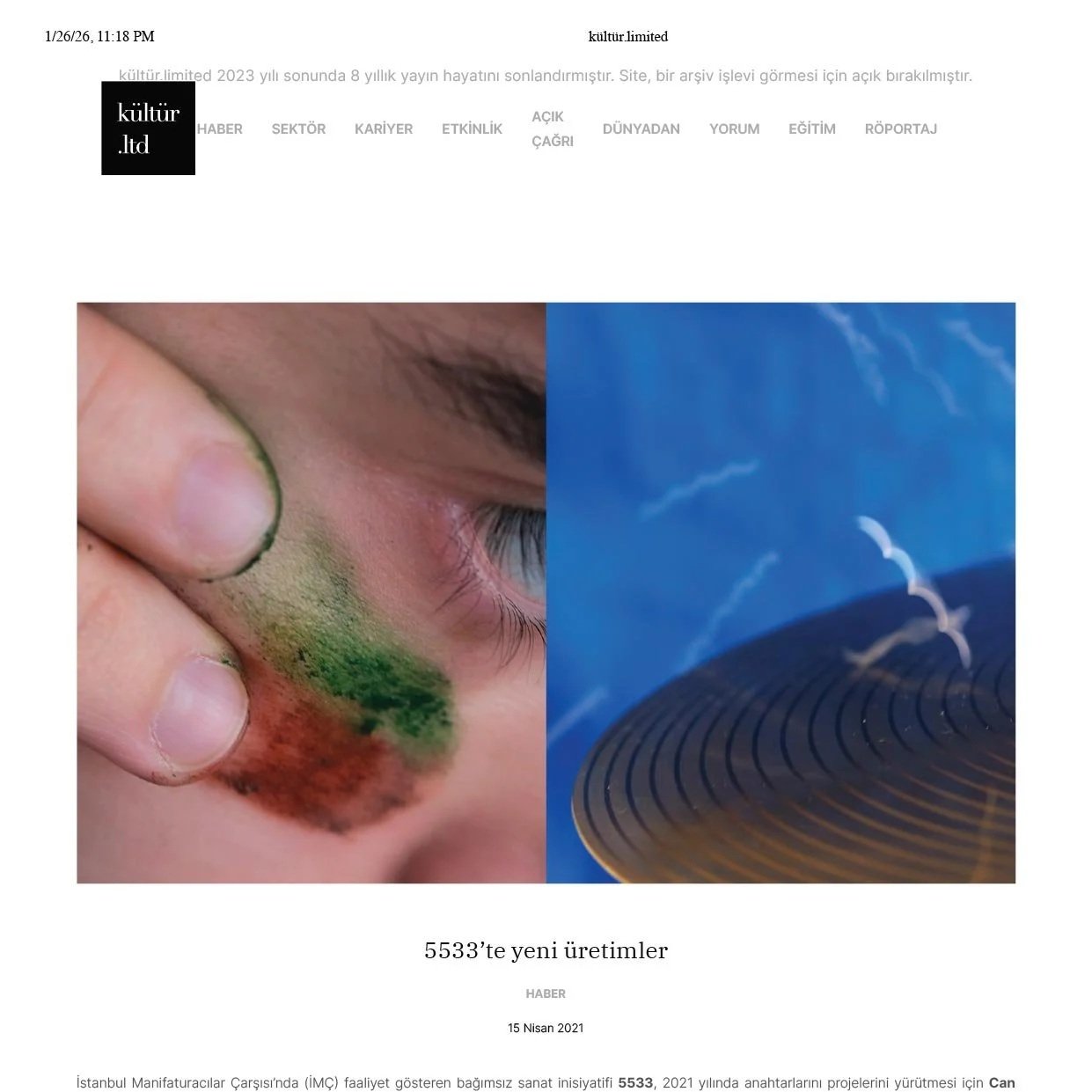 Kültür Unlimited-5533’te Yeni Üretimler