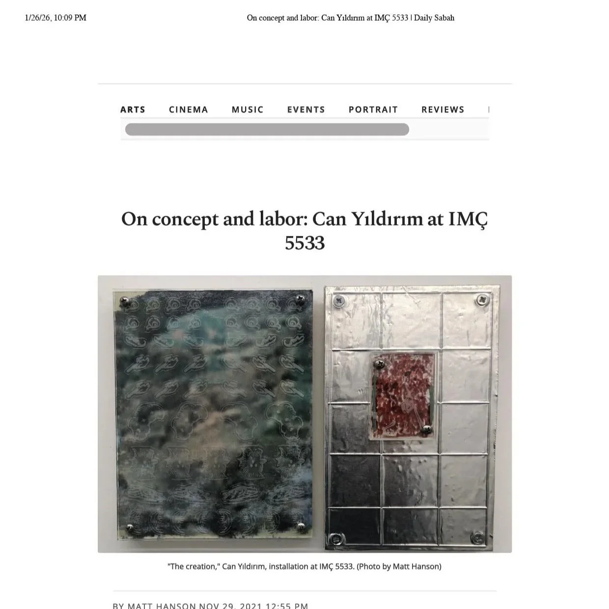 Daily Sabah - On concept and labor: Can Yıldırım at IMÇ 5533