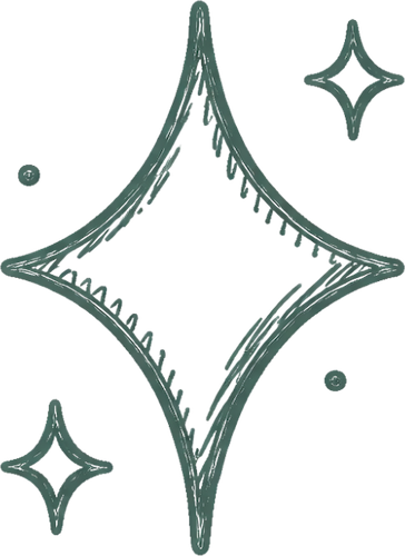 Illustration of a star-shaped spark with two smaller stars around it.