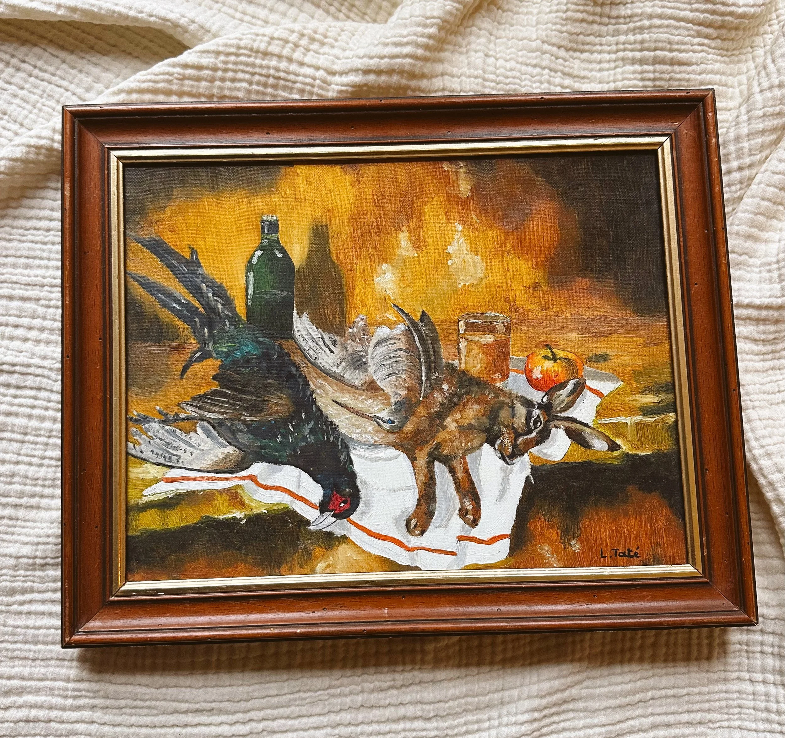 French Hunting Still Life (Nature Morte au Gibier) — Oil on Canvas