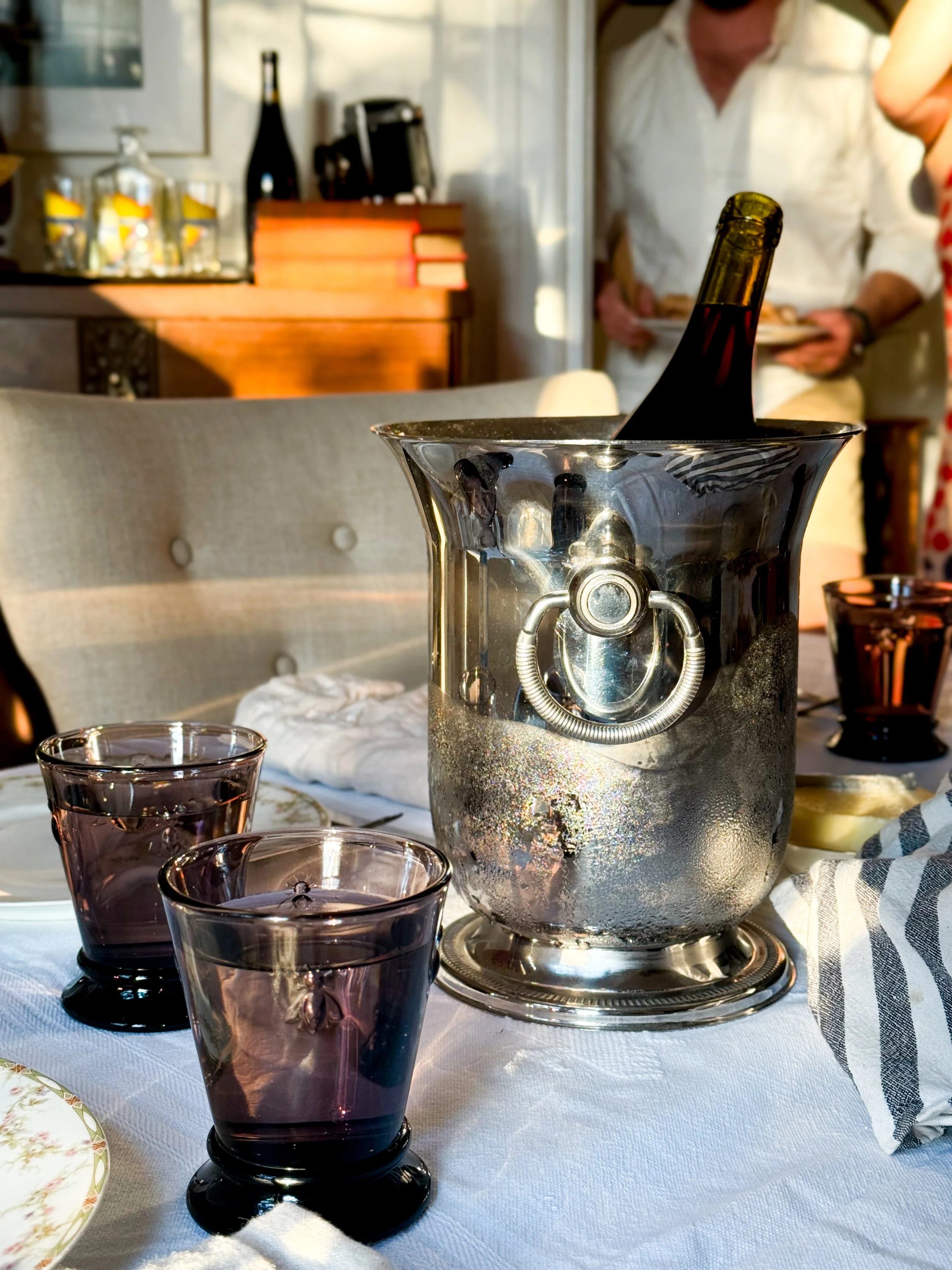 Vintage French Jean Couzon Stainless Steel Champagne Bucket