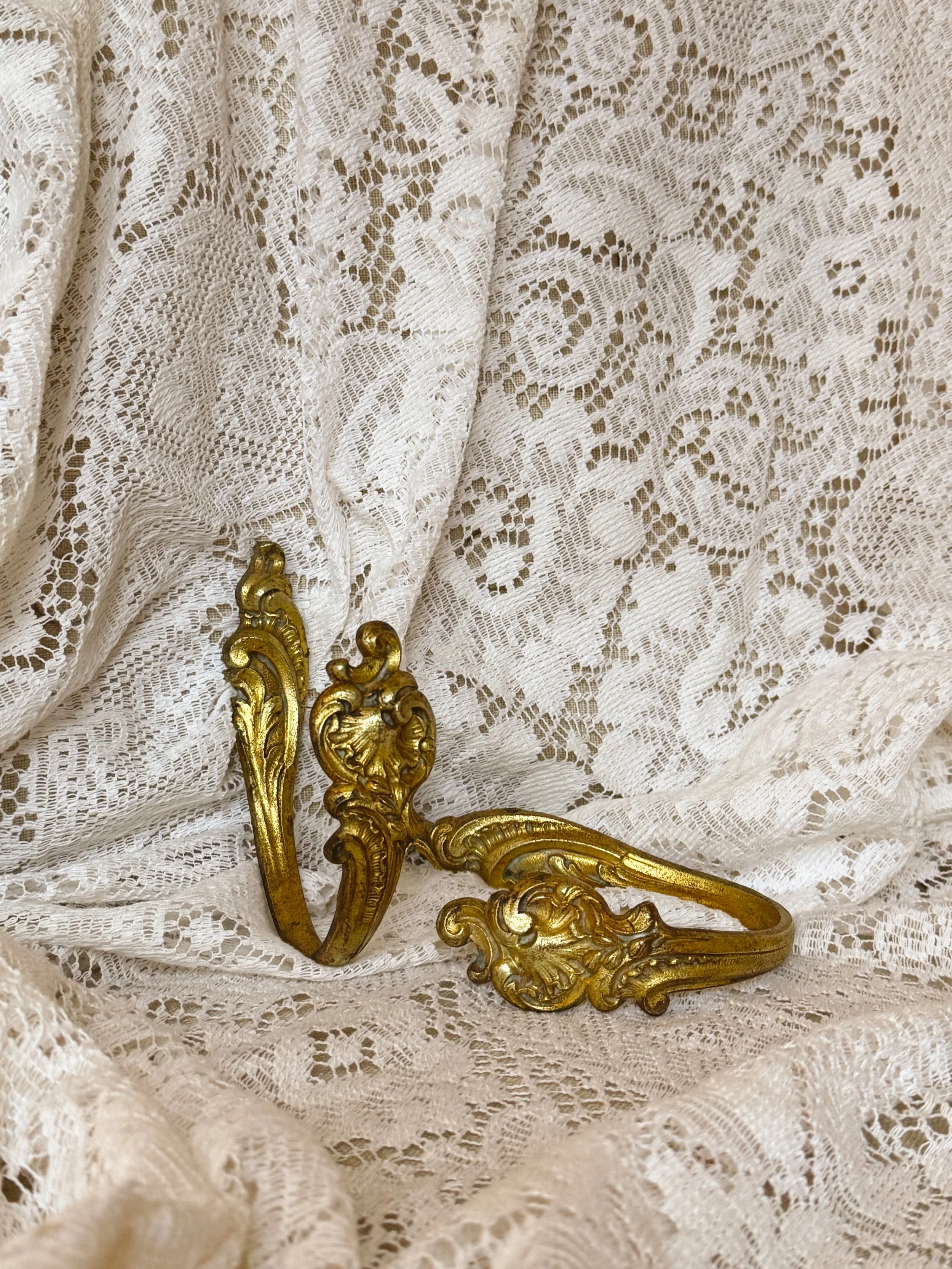 French Rococo-style Brass Curtain Holdbacks