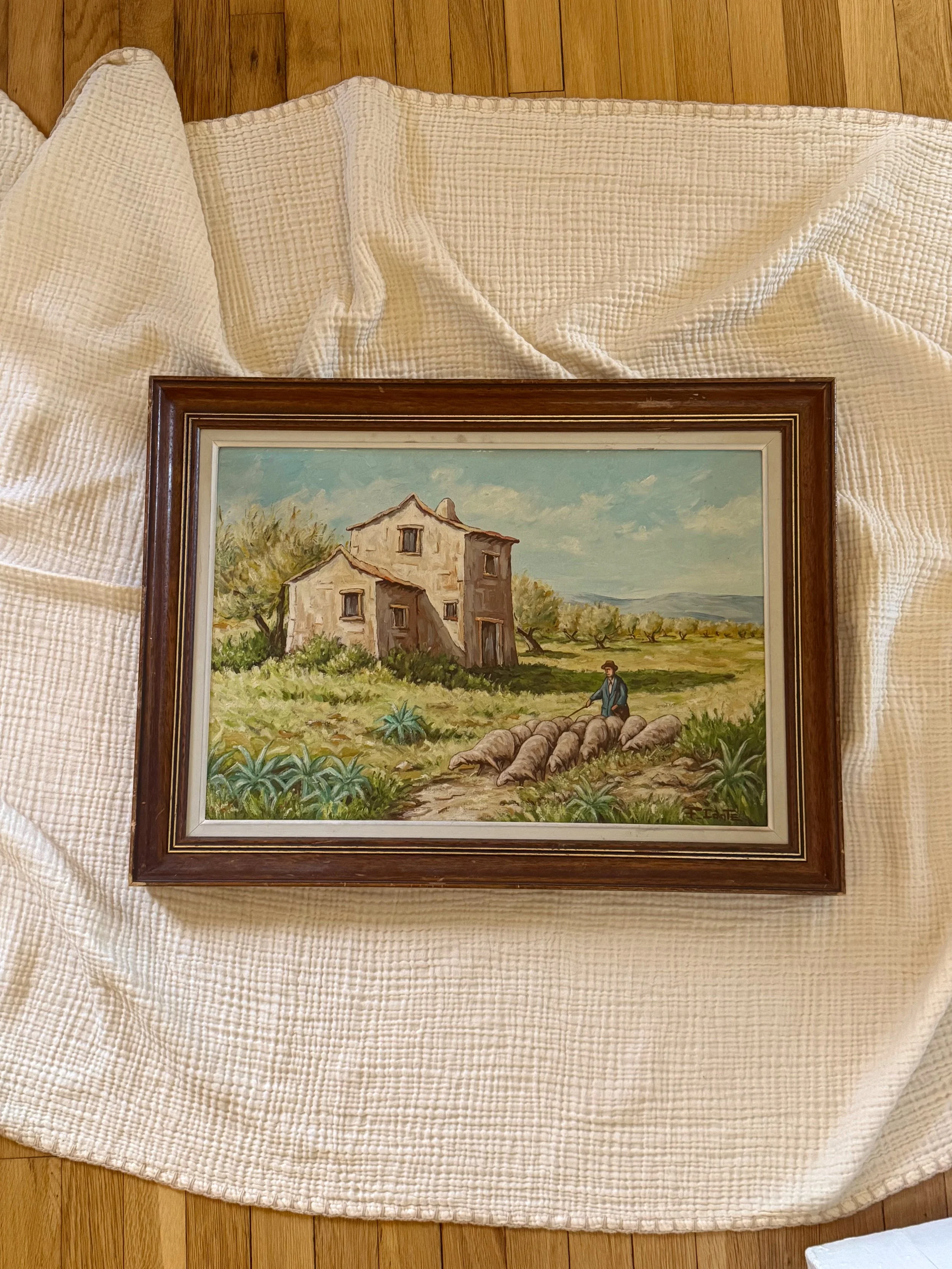 Mid-Century French Provincial Oil on Canvas