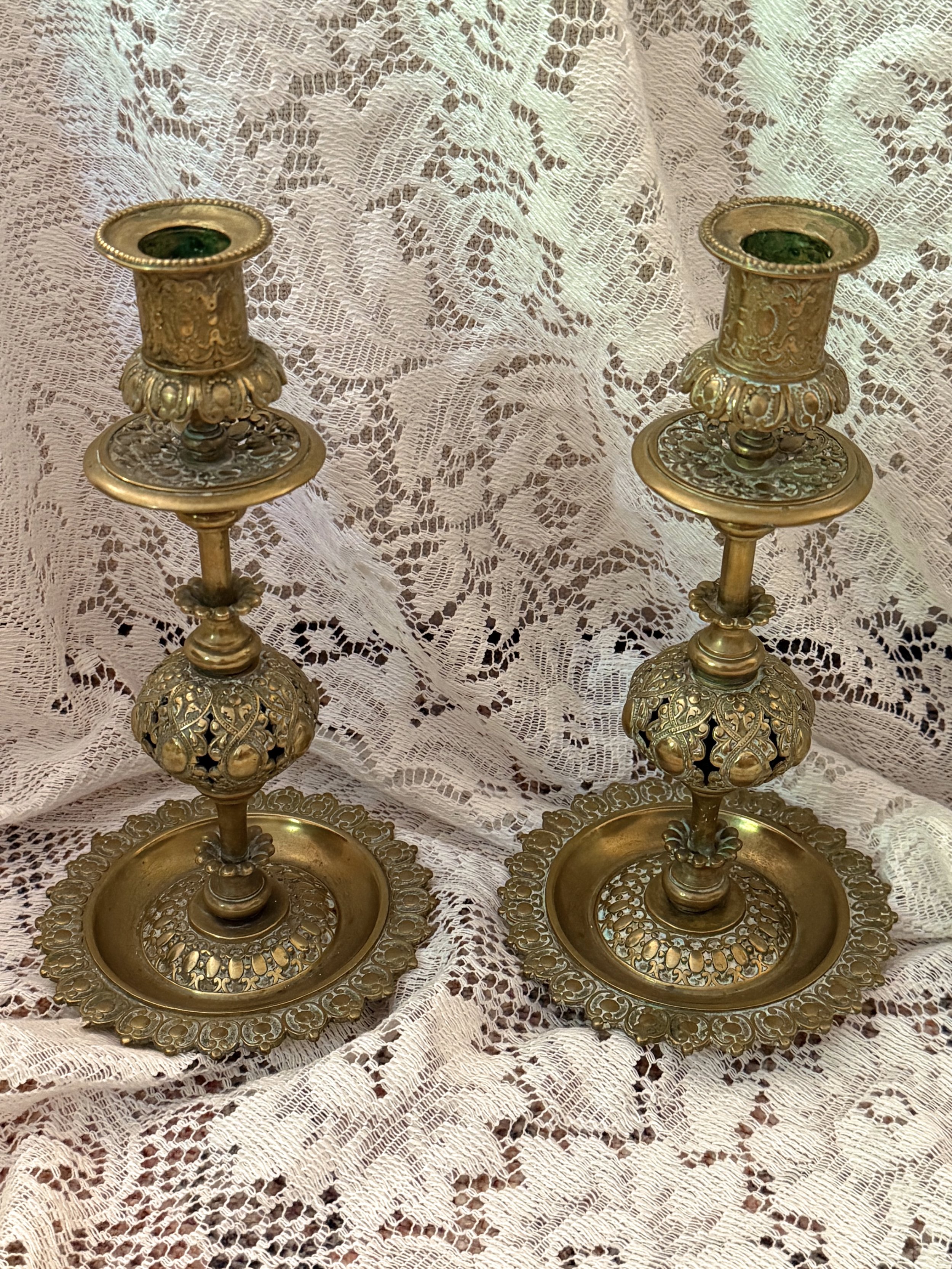 Ornate Brass Candlesticks