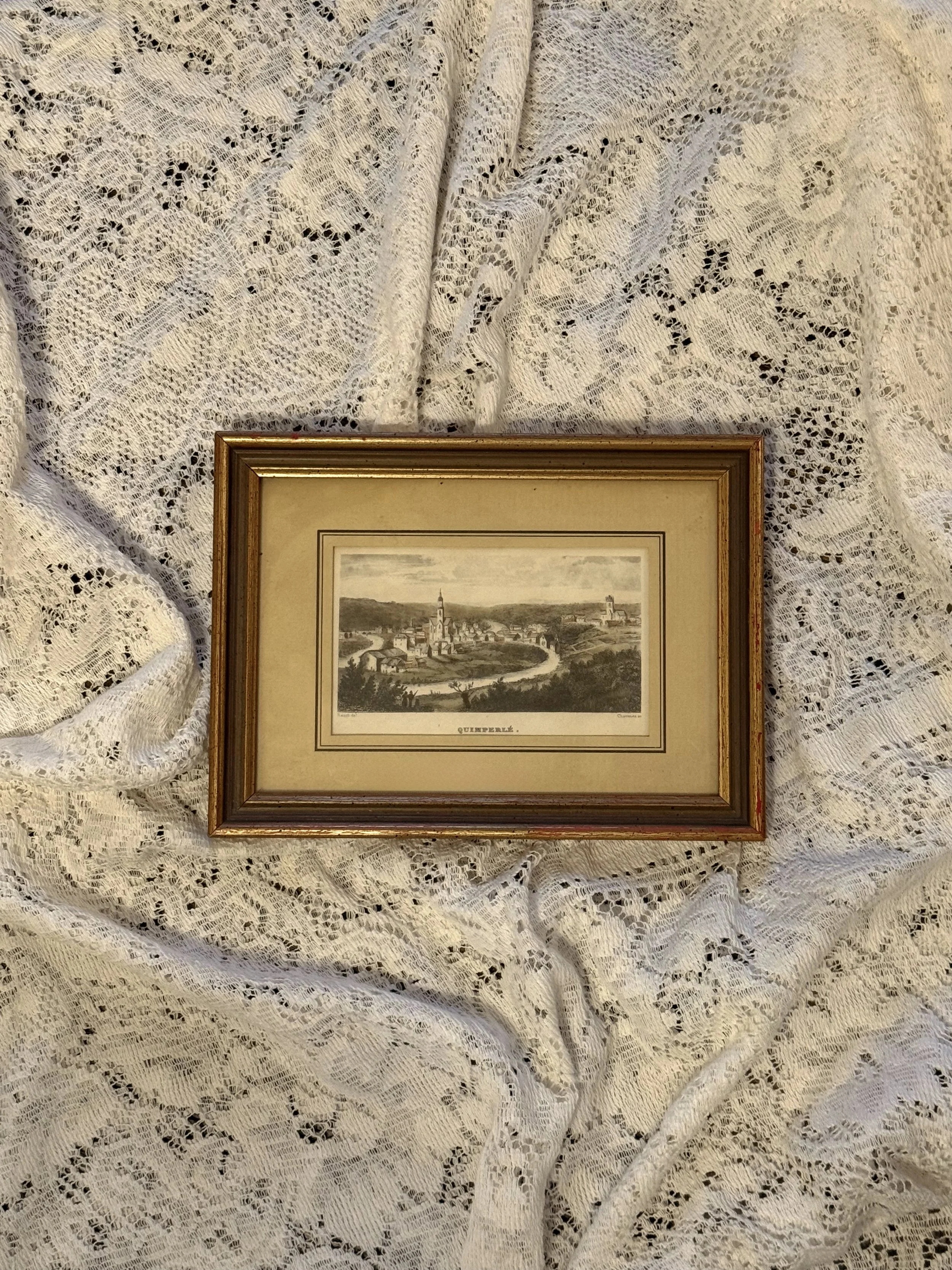 Antique Engraving of Quimperlé