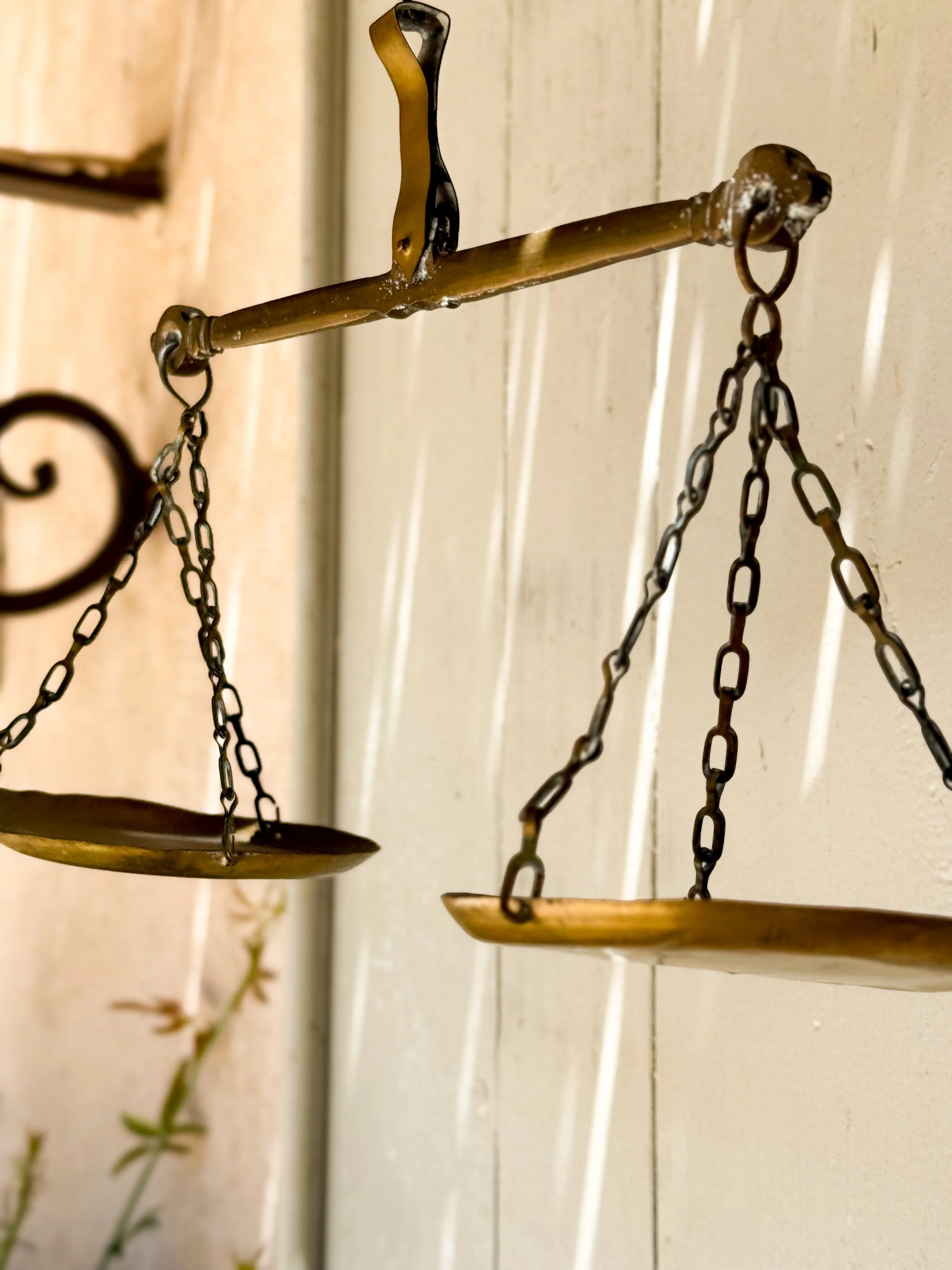 French Hanging Brass Balance Scale