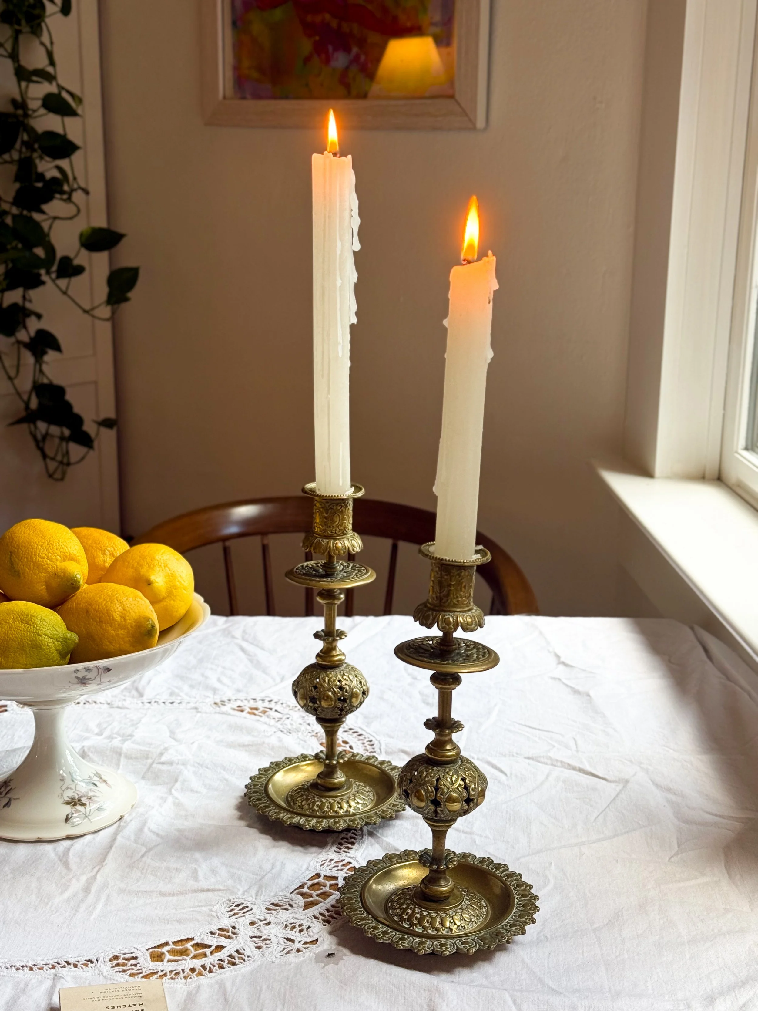 Ornate Brass Candlesticks