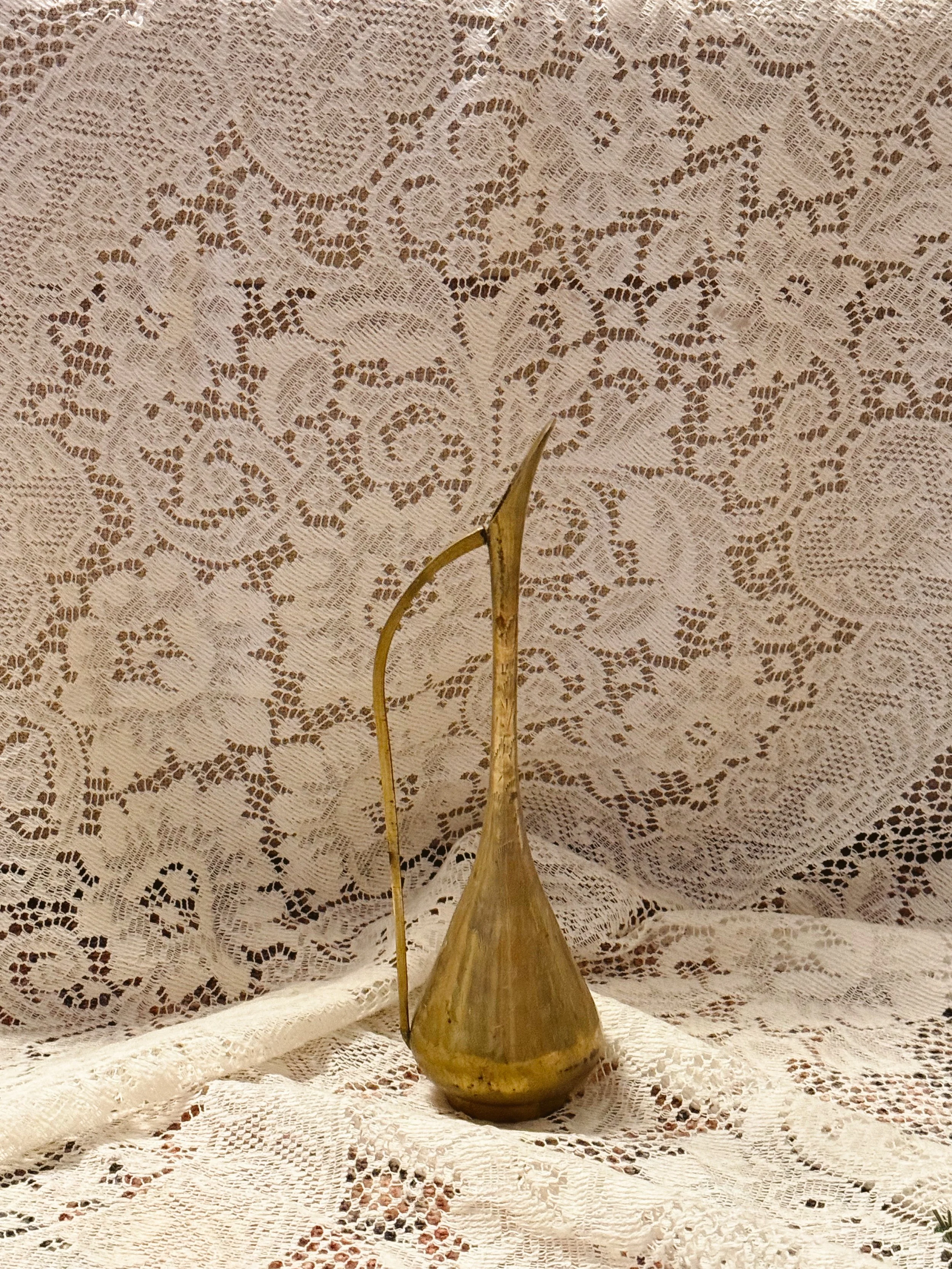 French Brass Aiguière-Form Bud Vase