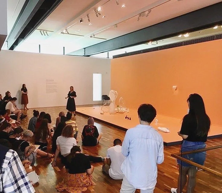 Taylor presenting her curatorial debut Hold, Everything at the University of Queensland Art Museum.