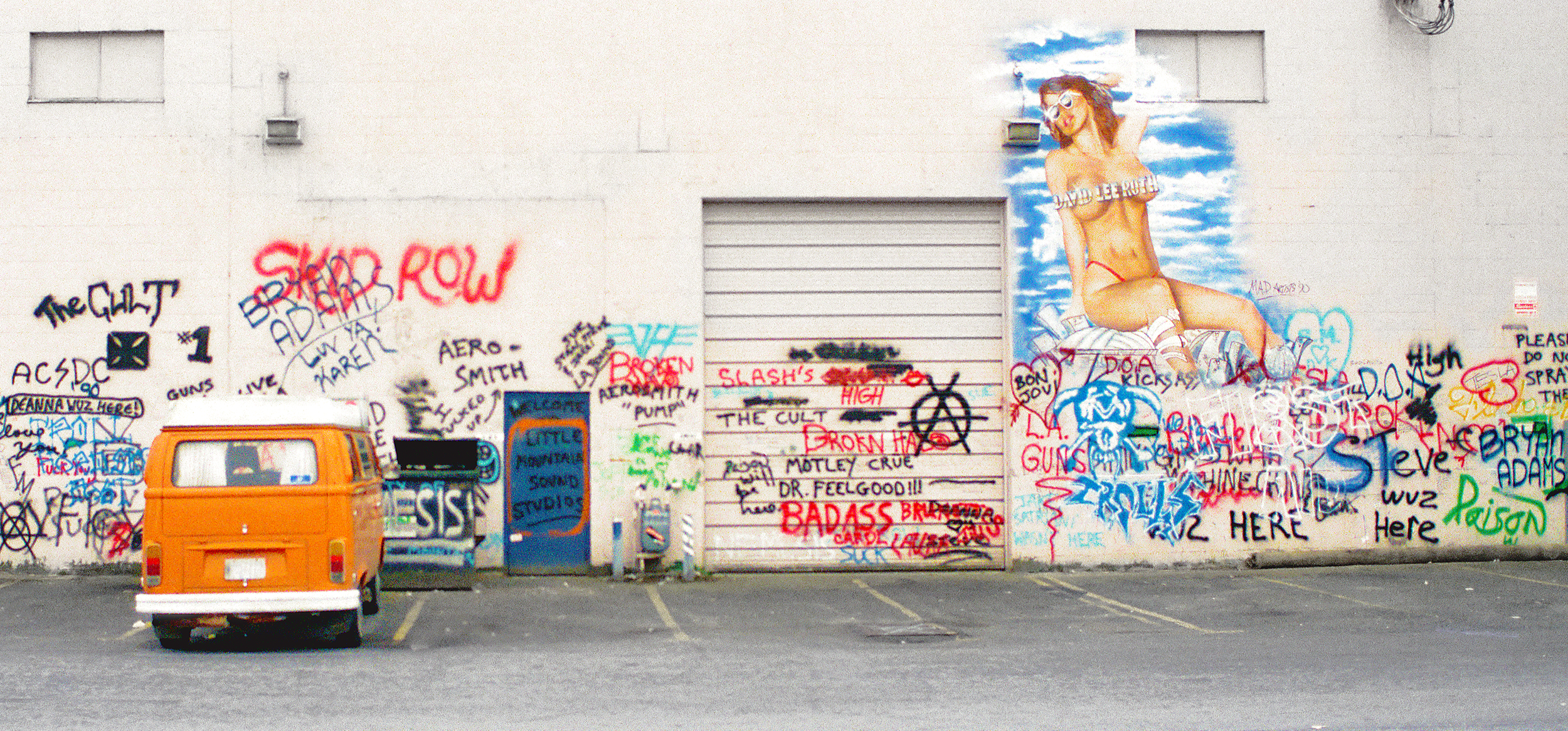 Famous mural behind GGRP's offices, created by visiting artists and musicians.