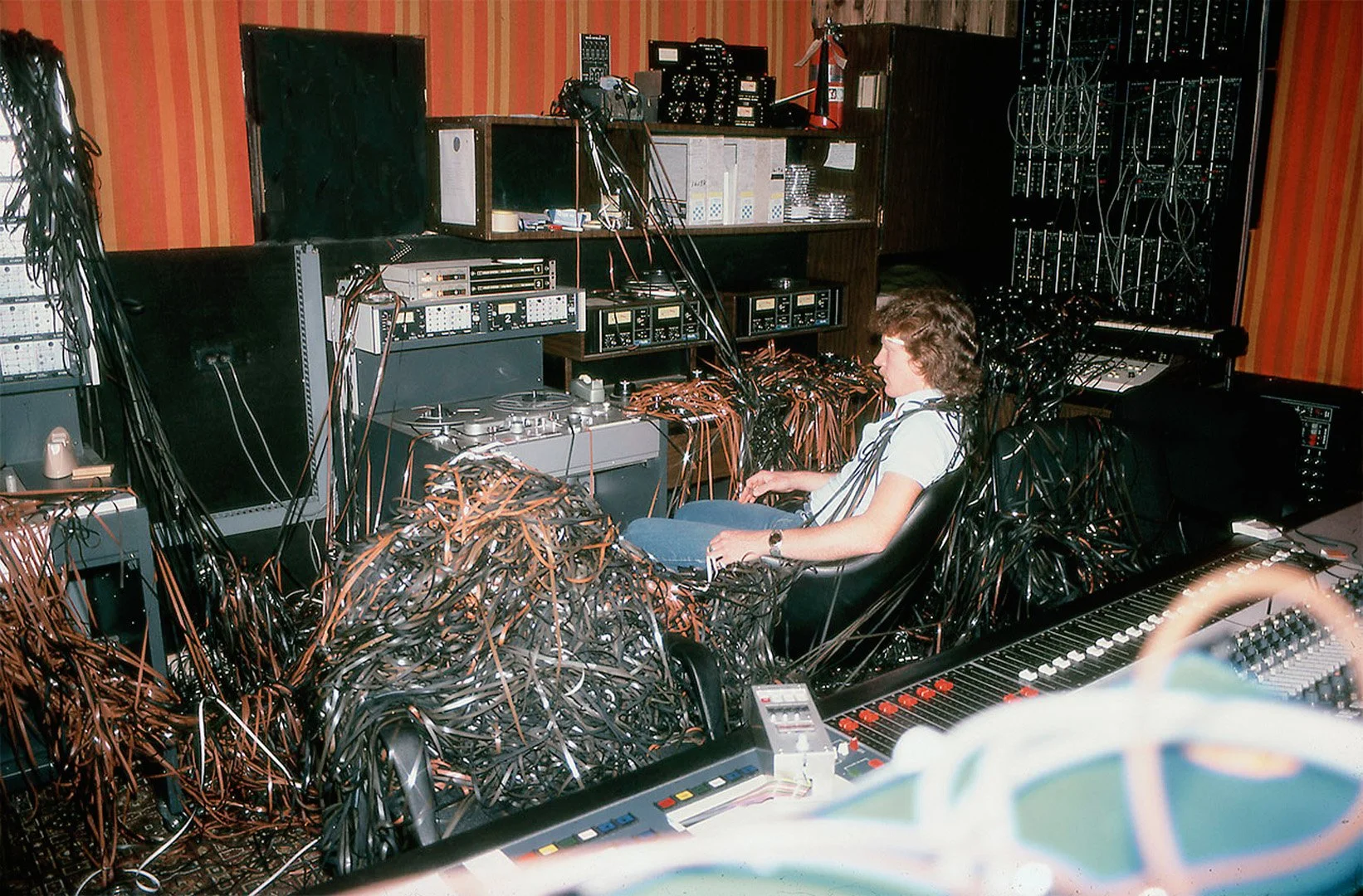 Tape room in the glory days of audio recording.