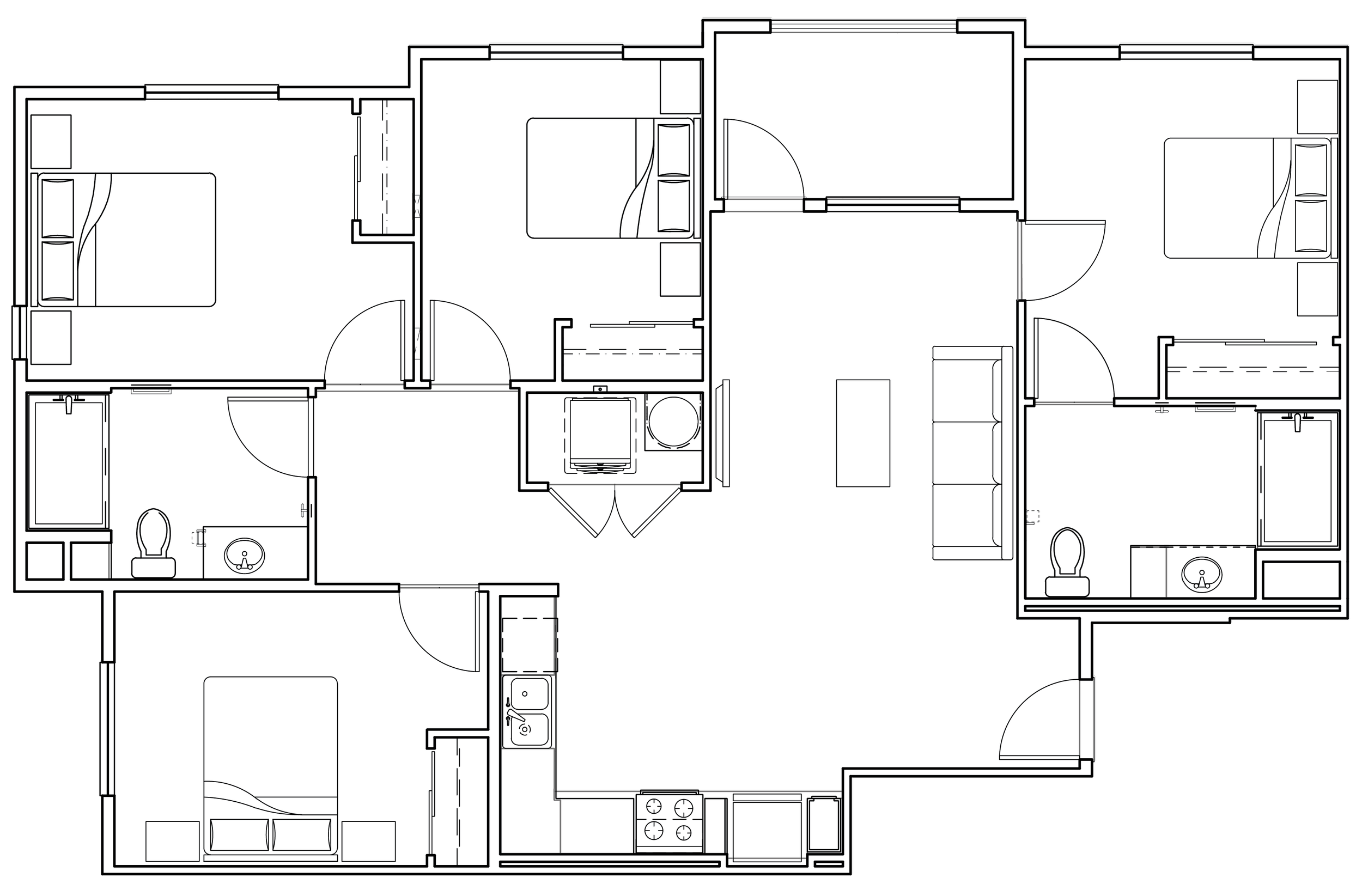 Four bedroom apartment floorplan