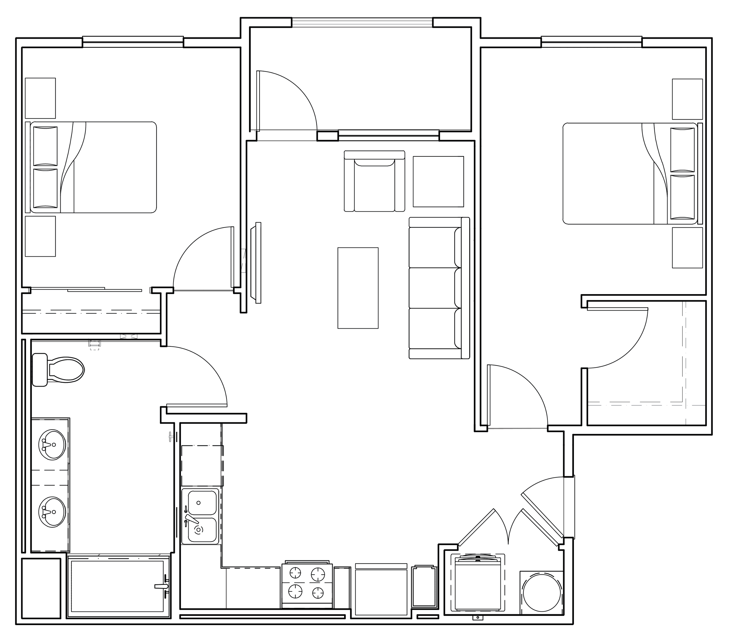 Two bedroom apartment floorplan