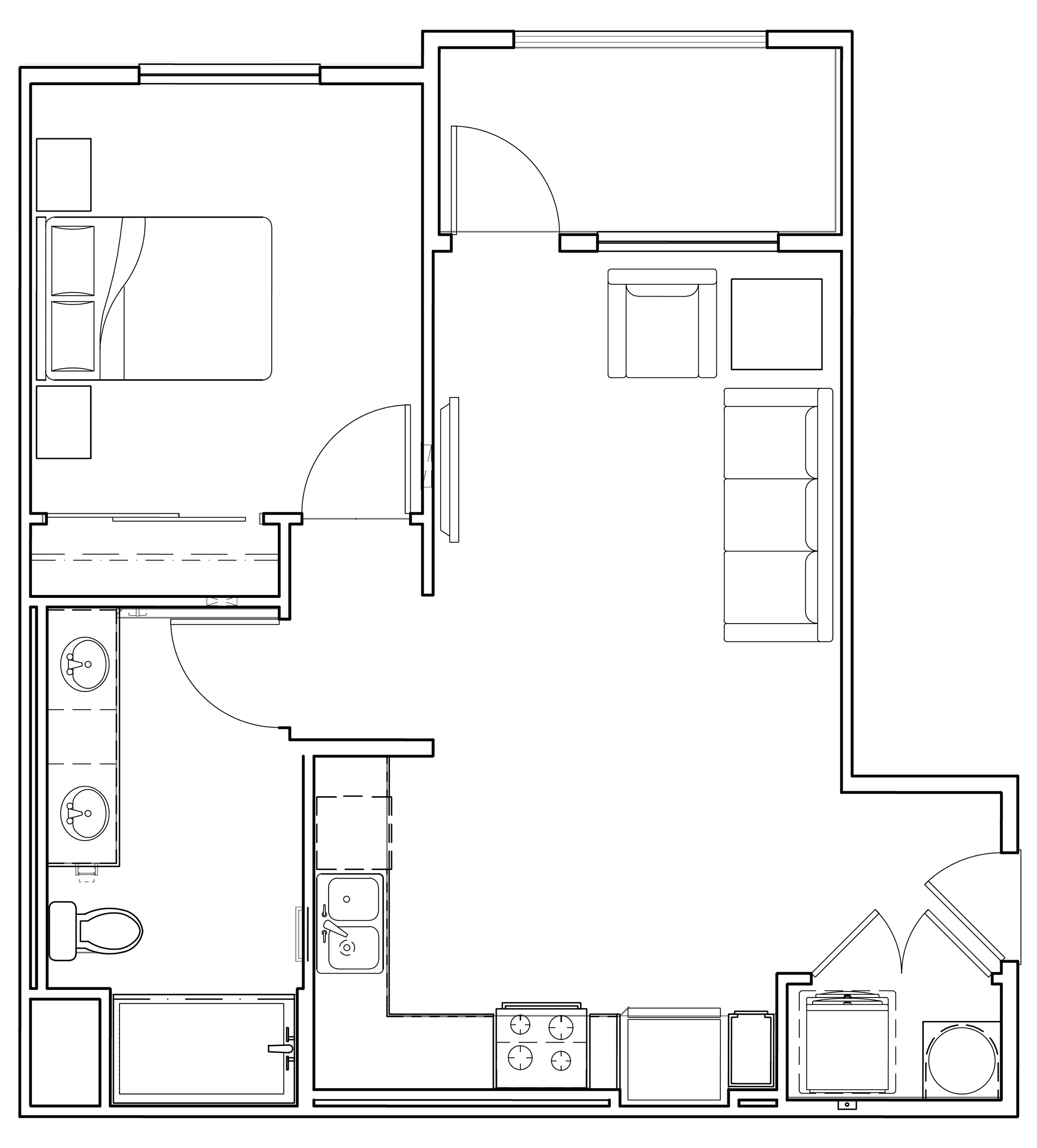 One bedroom apartment floorplan