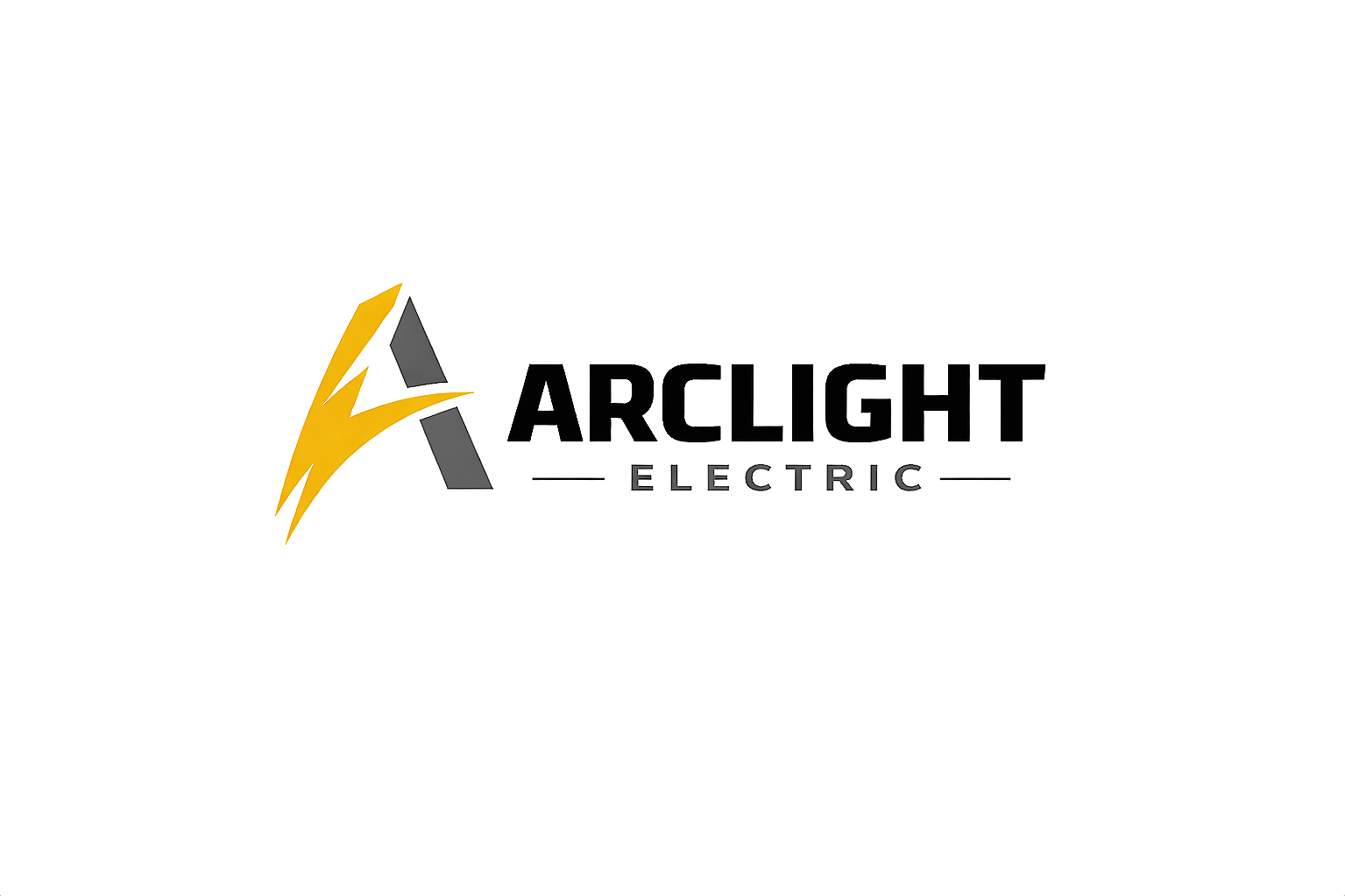 Logo of Arclight Electric with a stylized letter A and a lightning bolt in yellow and gray, and black text.