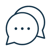 Two speech bubbles overlapping, one with three dots inside.