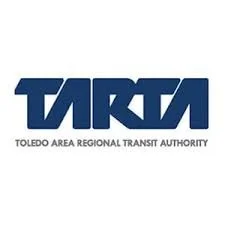 TOLEDO AREA REGIONAL TRANSIT AUTHORITY logo with stylized 'TARTA' in dark blue.