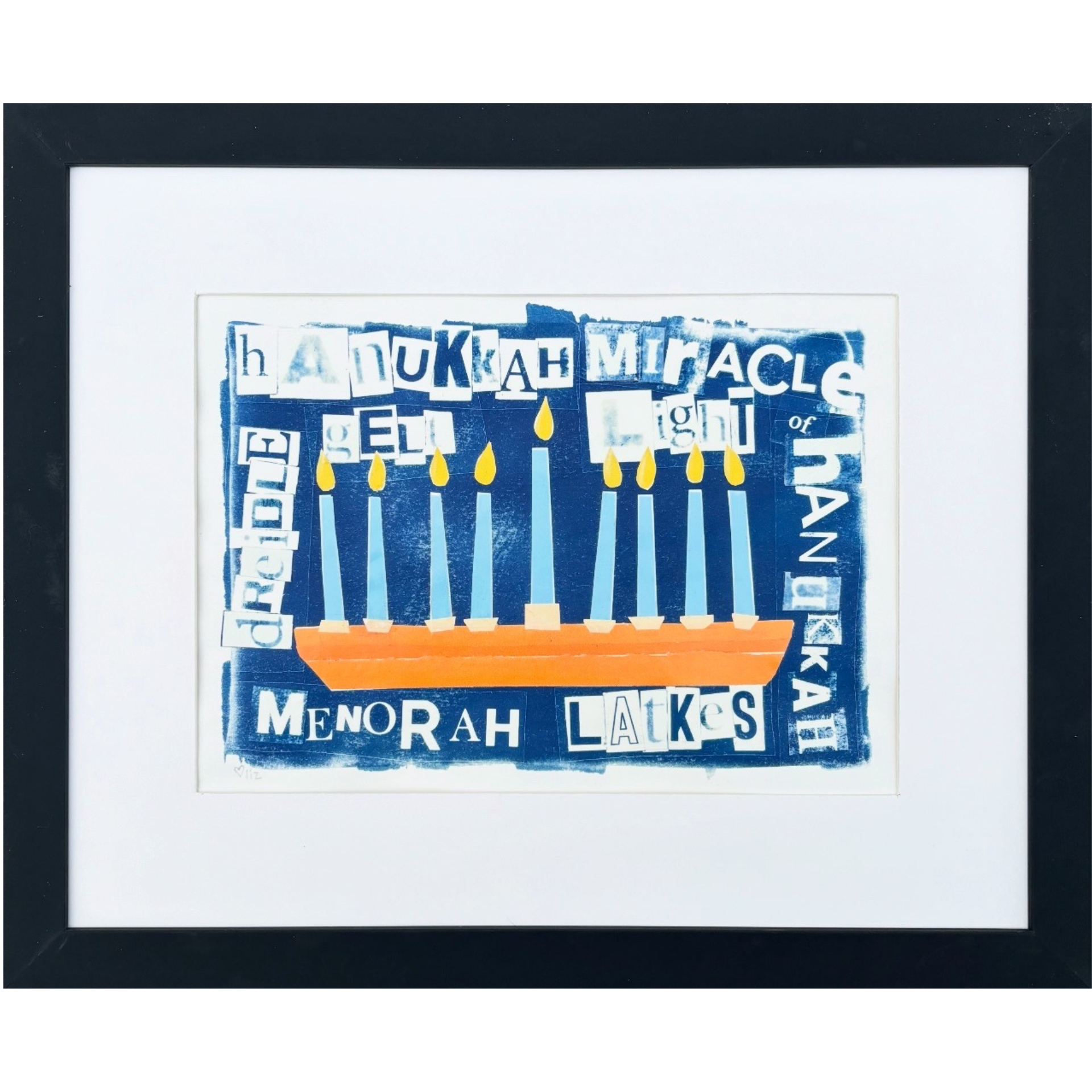  Miracle of Light  - cyanotype, magazine pages