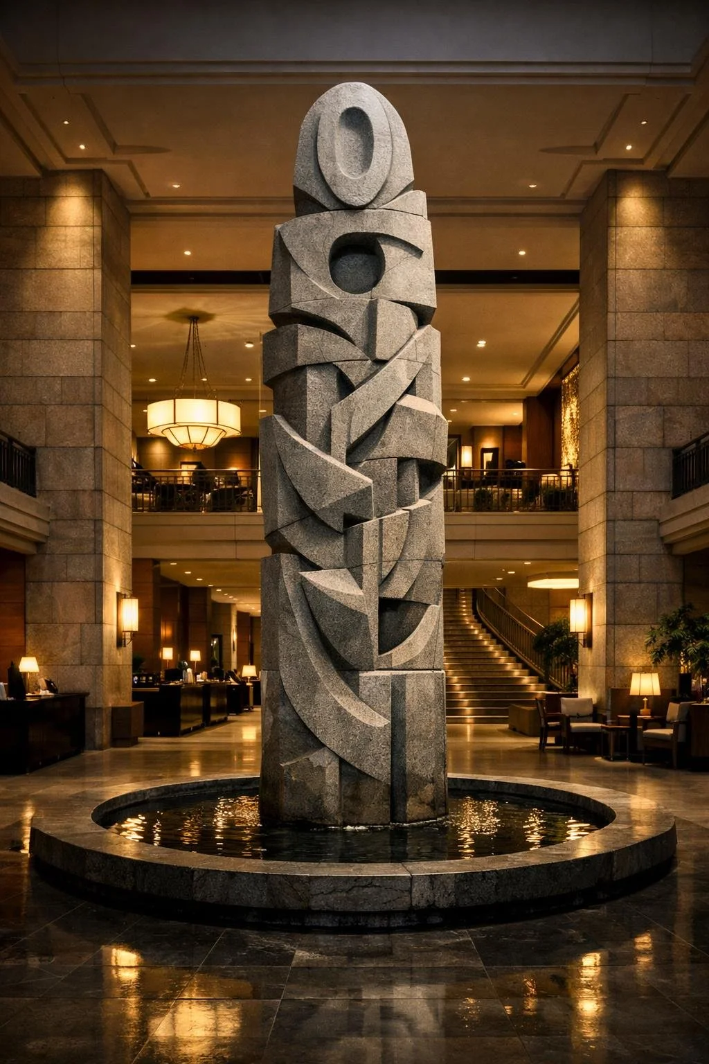 Architectural statue for luxury lobbie by Solaro Art collection