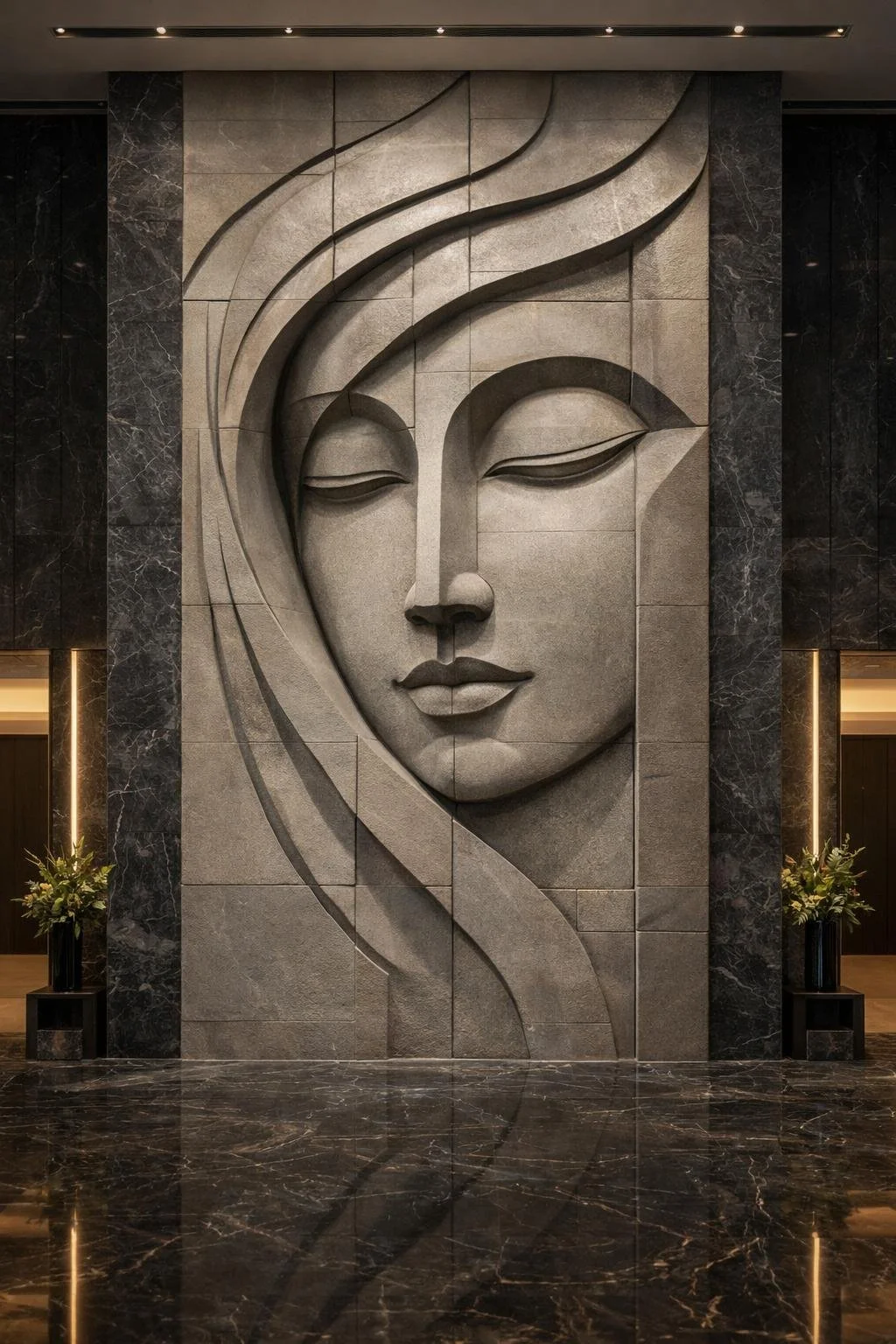 Unique Monumental Wall Art Sculpture, iconic presence. Ideal for Luxury villas or hotels. Solaro Art Collection