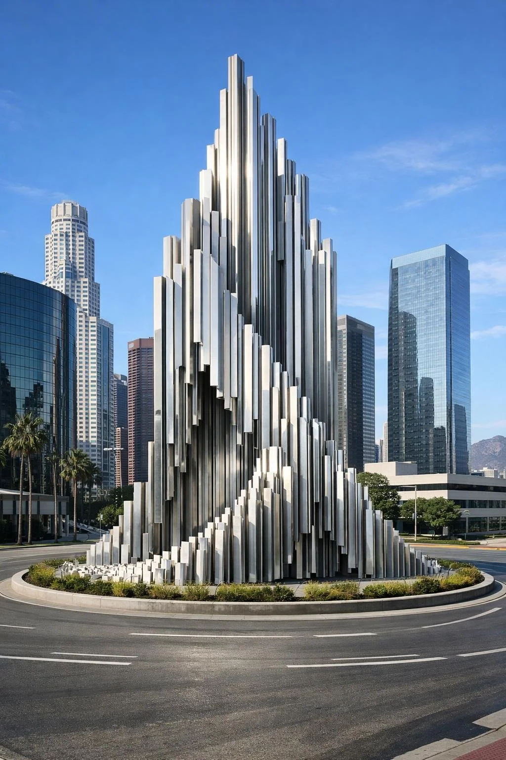 Unique Colossal stainless steel sculpture for public spaces and urban integrations. Solaro Art Collection