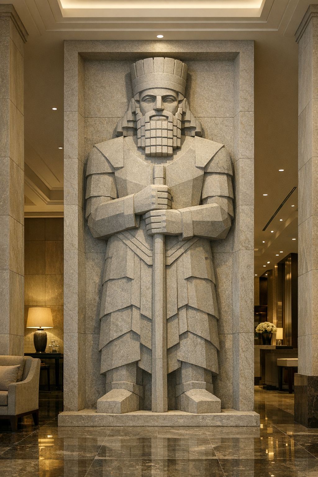 Wall sculpture , persian guardian, unique sale. Solaro Art Collection.