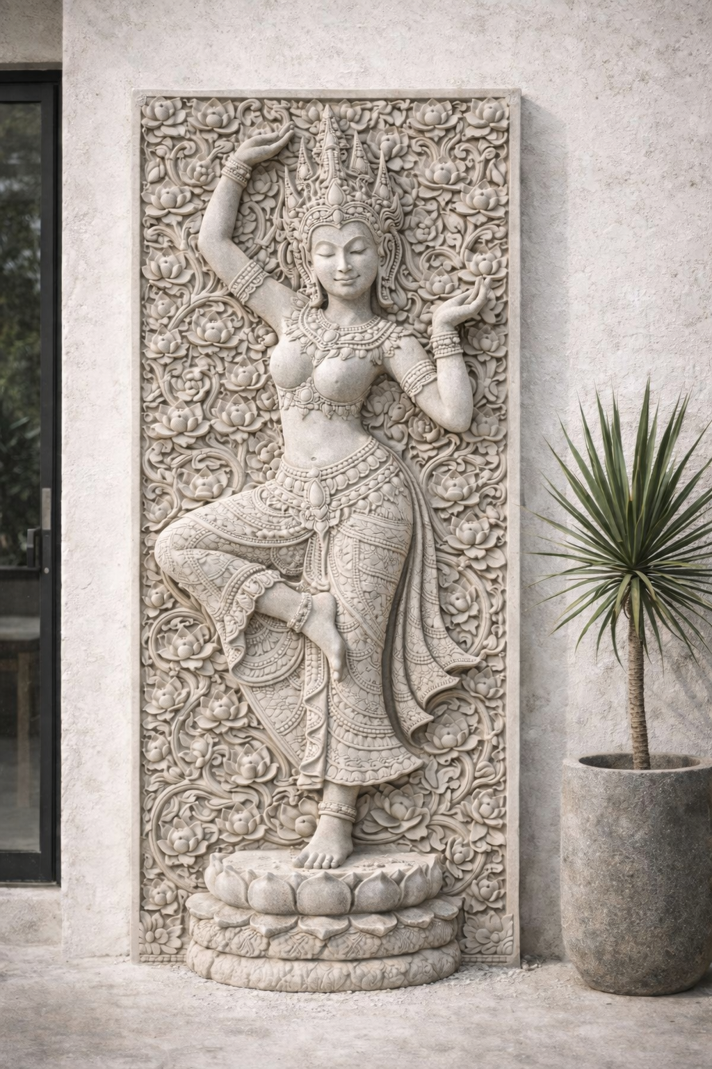 Aspara stone sculpture, made to order, worldwide delivery. Solaro Art Collection.