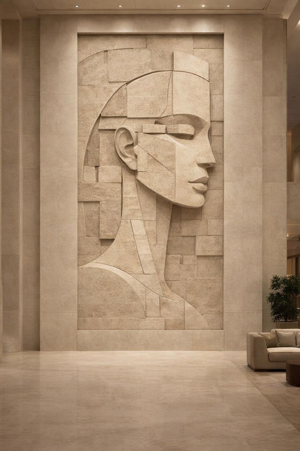 Monumental contemporary cubist wall relief , unique piece made to order. Solaro Art Collection