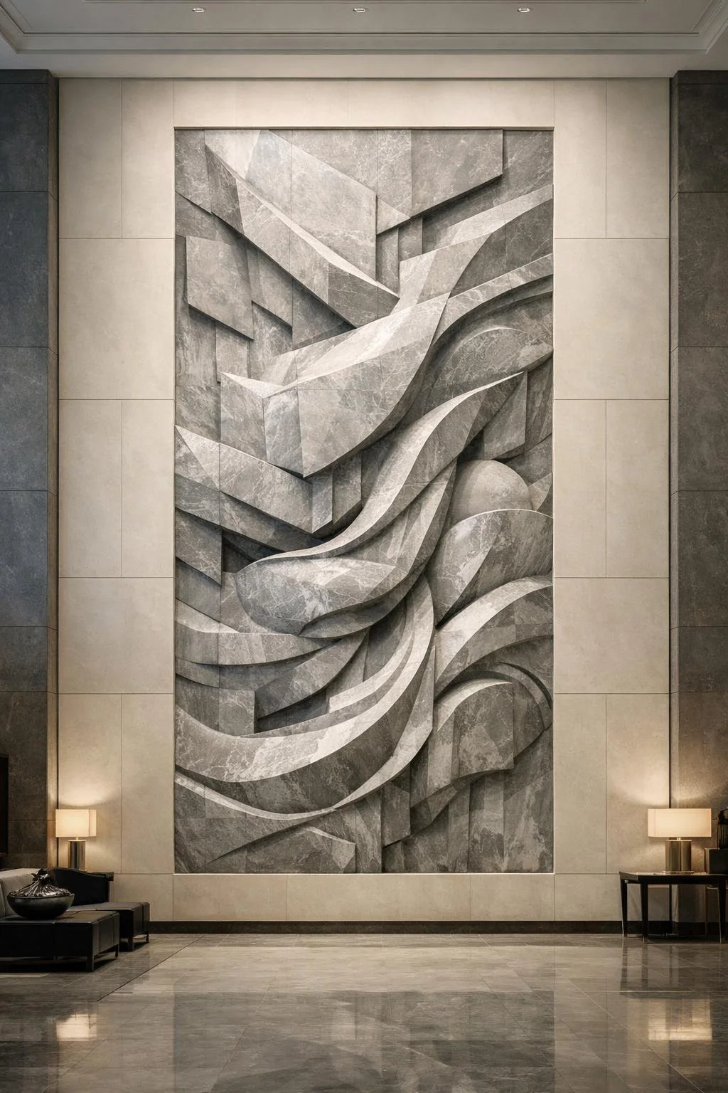 Monumental organic relief sculpture, exclusive masterpiece. Solaro Art Collection