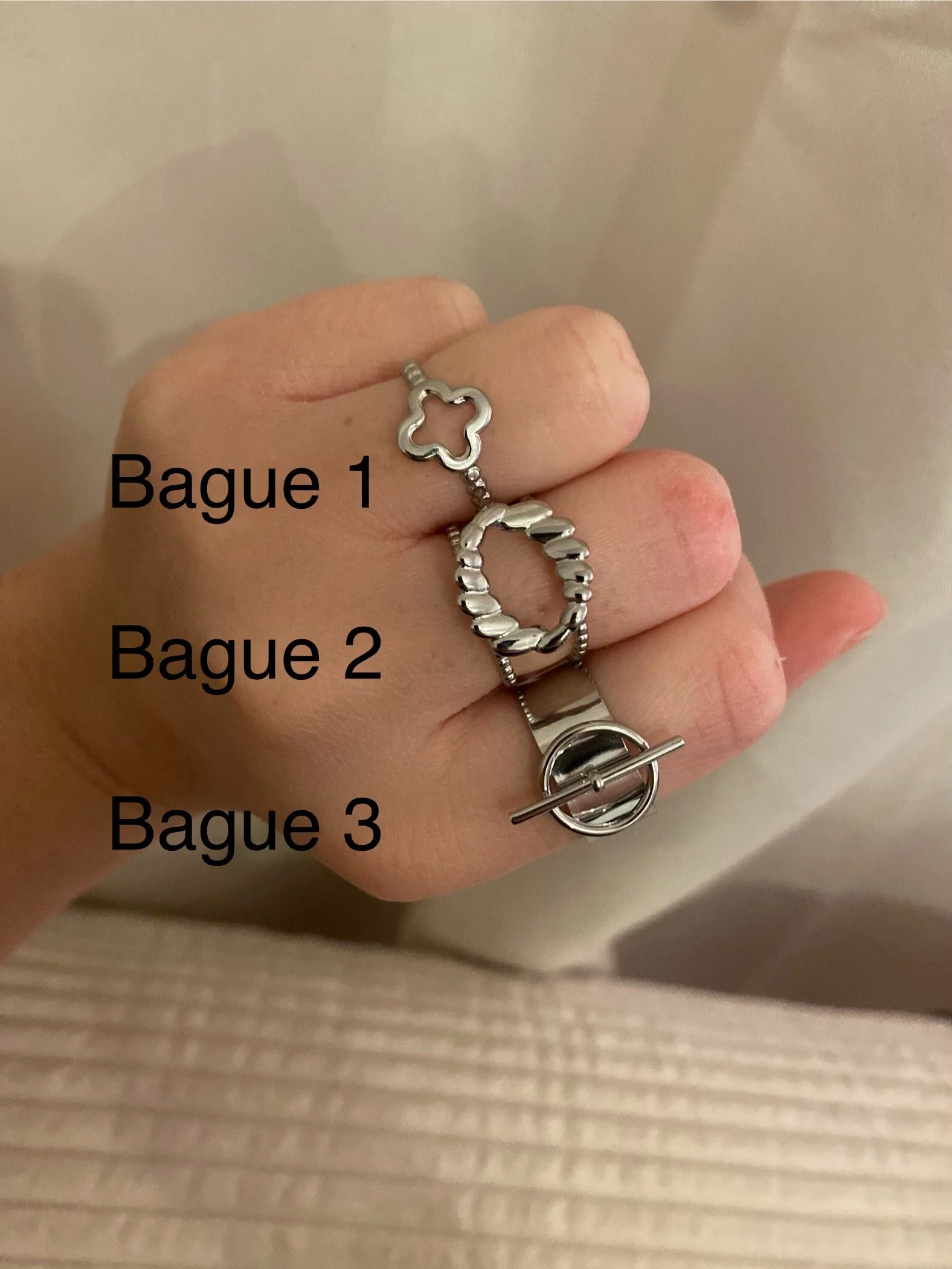 Bagues à petit prix en acier inoxydable