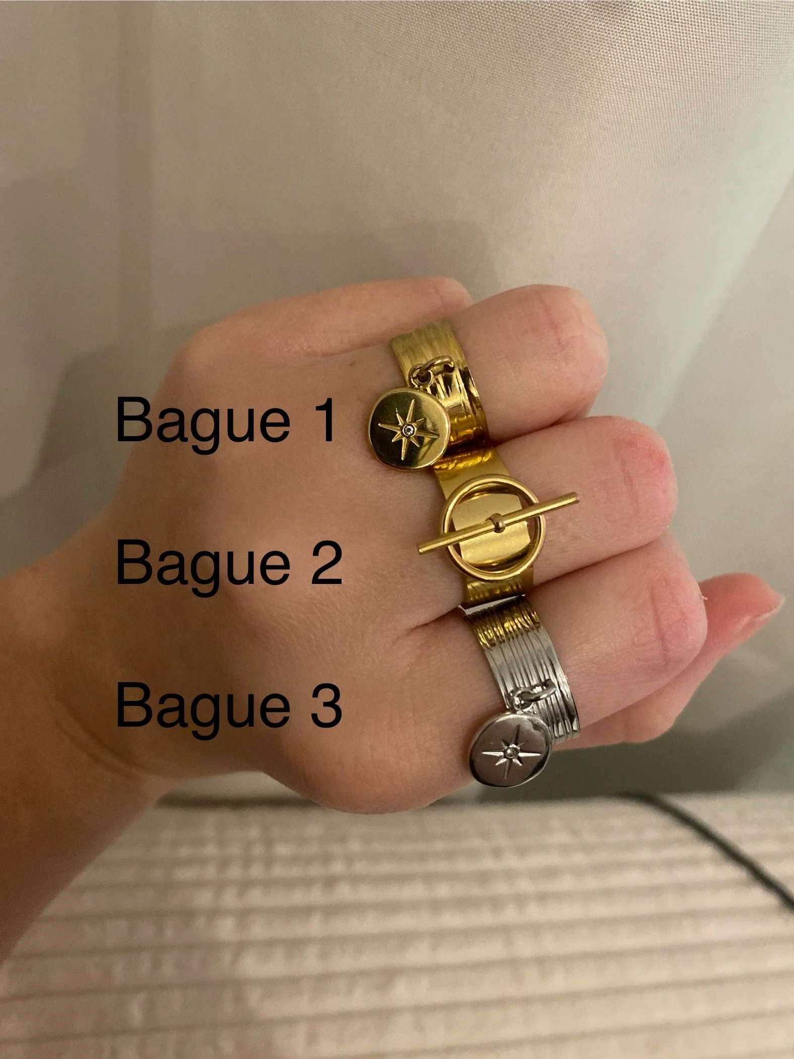 Bagues à petit prix en acier inoxydable