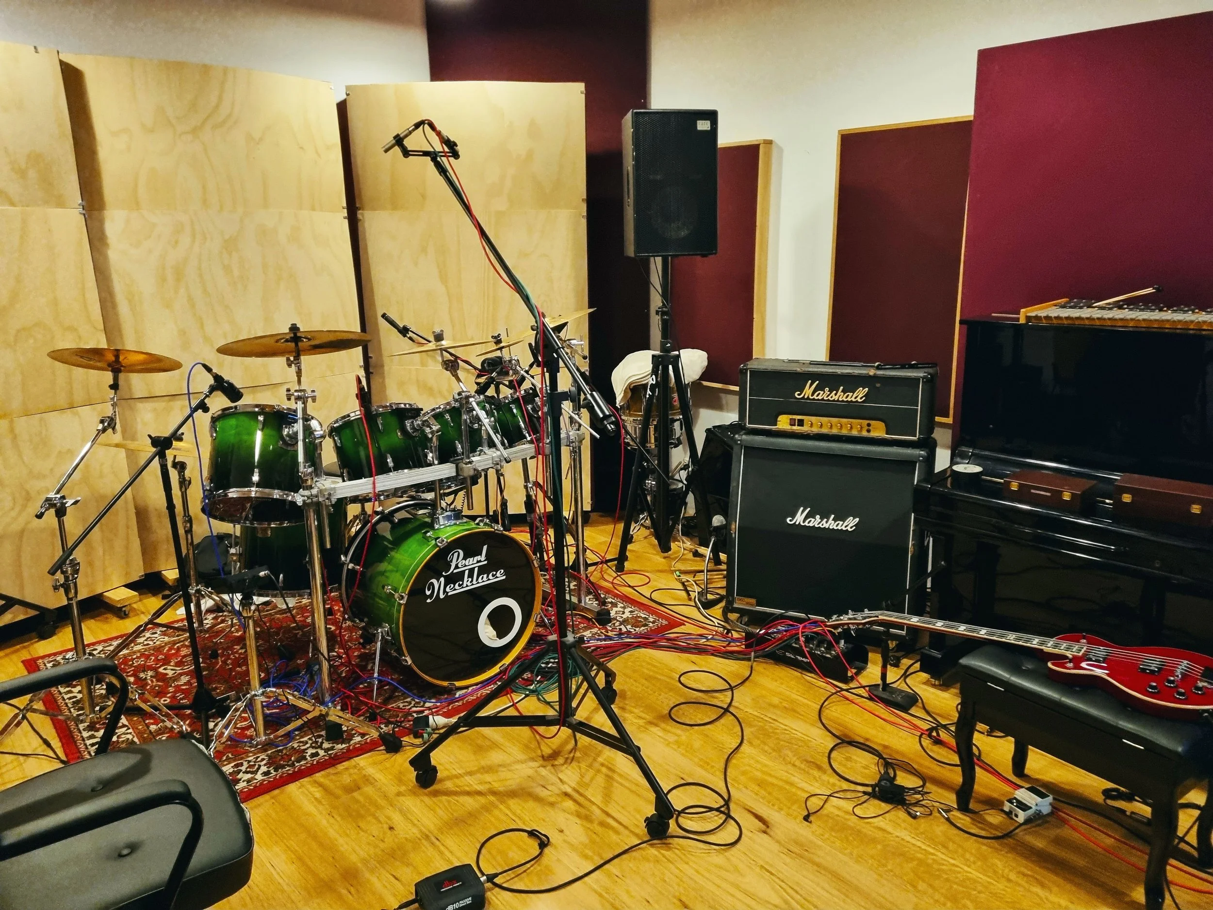 Drum set-up for Twin City Riot's new album which I helped engineer