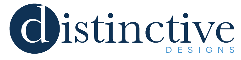 Logo for Distingctive Designs with a stylized 'D' inside a circle.