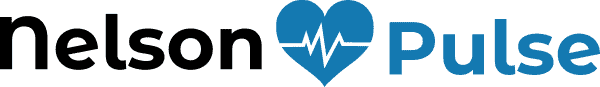 The logo for Factor Pulse featuring blue heart with heartbeat line.