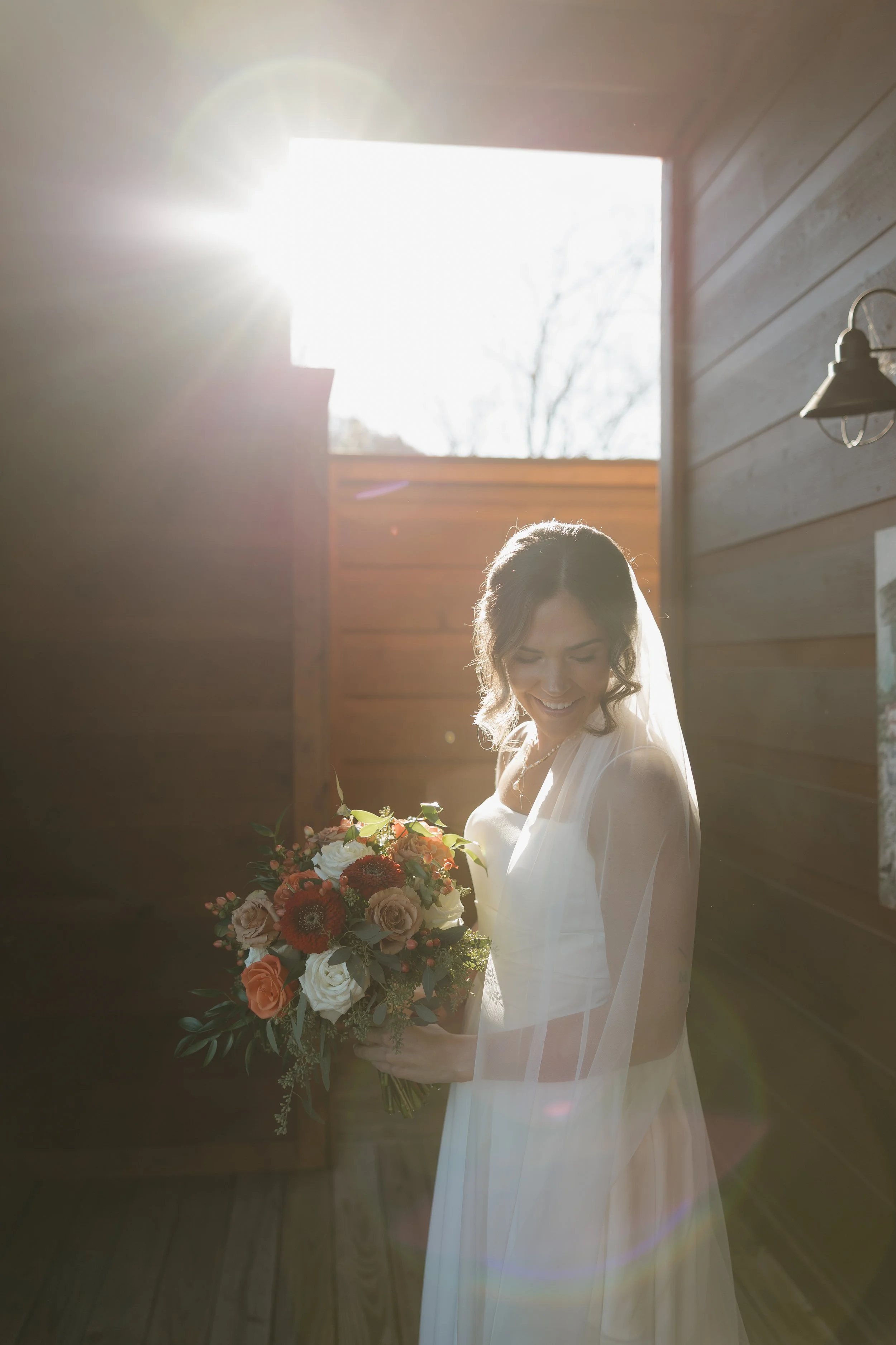 a bride in the mountains, preparing to say "I do"
