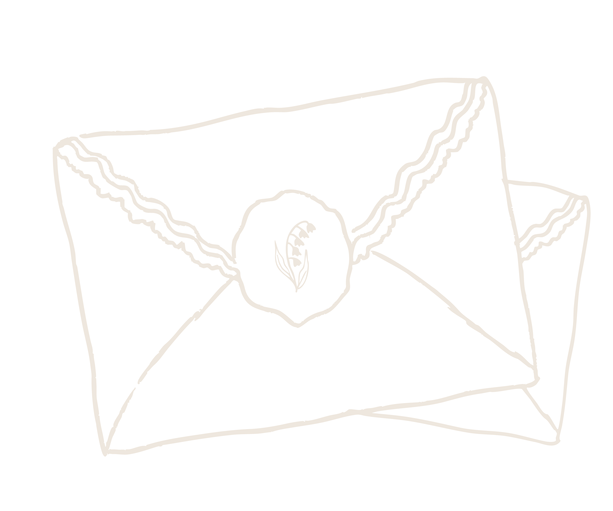 White outline of two sealed envelopes with a wax seal, on a black background.