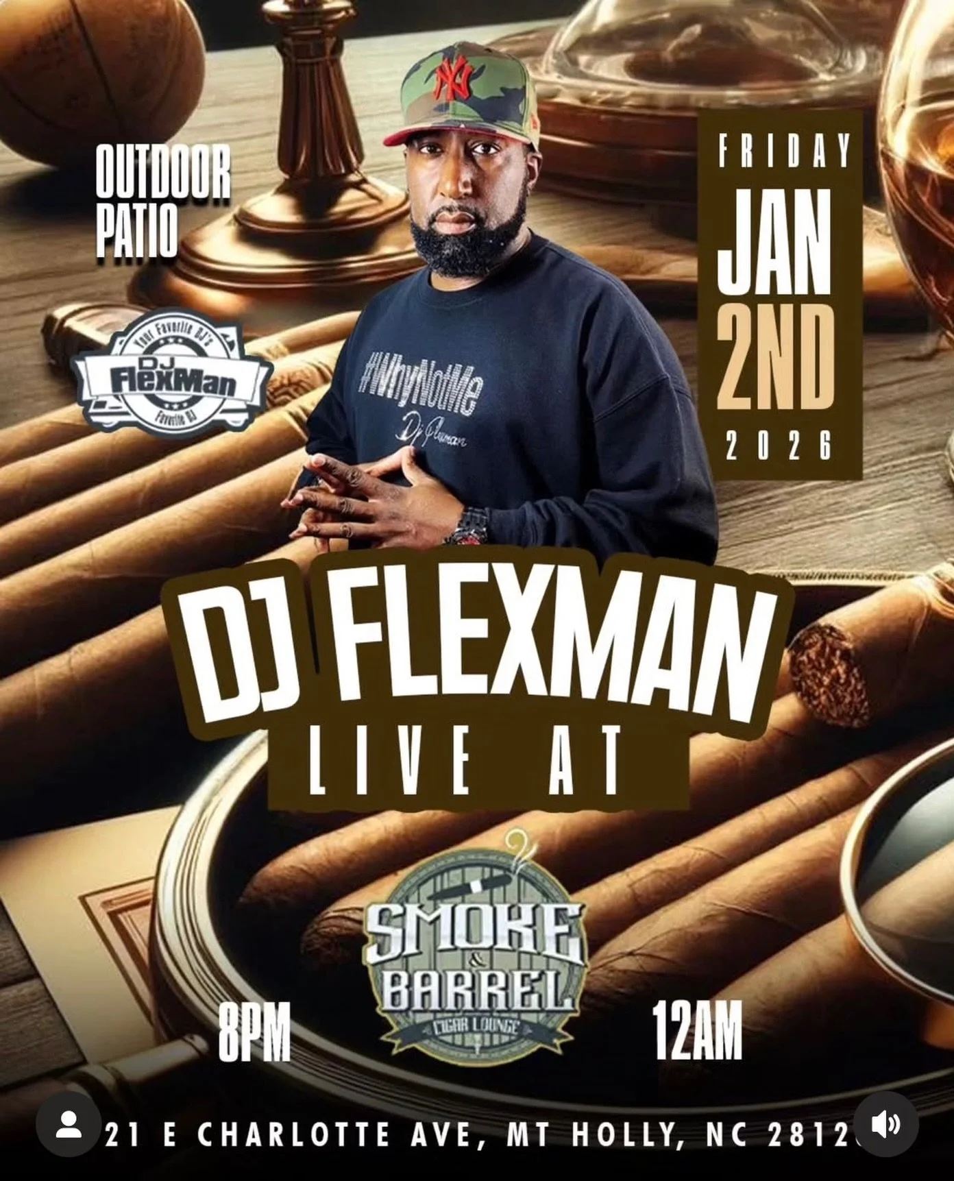 Ladies Night 💃
$5 Fridays 🤑
🎵 @djflexman 
🍔 @soulbistrollc 
📅 1/2/26
⏰ 8pm 

$5 Fridays - Tito&rsquo;s, Lunazul, Tanqueray, Old Forester 86P, Jack Daniels, Bacardi 

$25 Bartenders Choice Flights